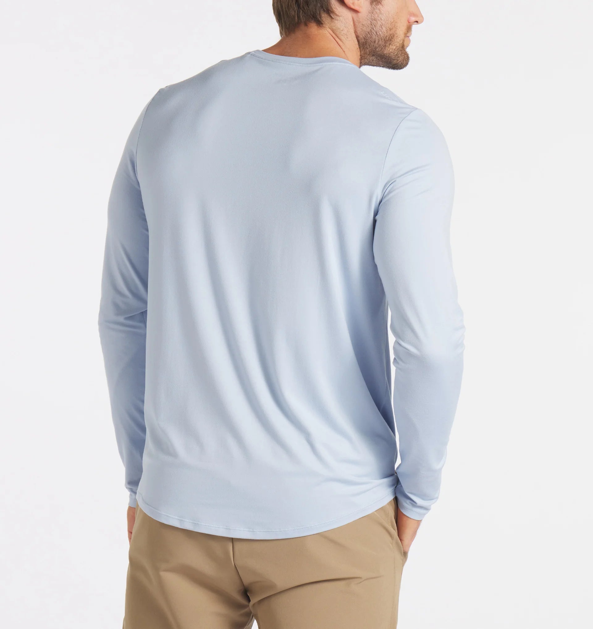 Men's Ultra Long Sleeve T-Shirt - Sky Blue Comfort Fit Casual Shirt for Everyday Wear | Perfect for Work, Travel & Outdoor Activities