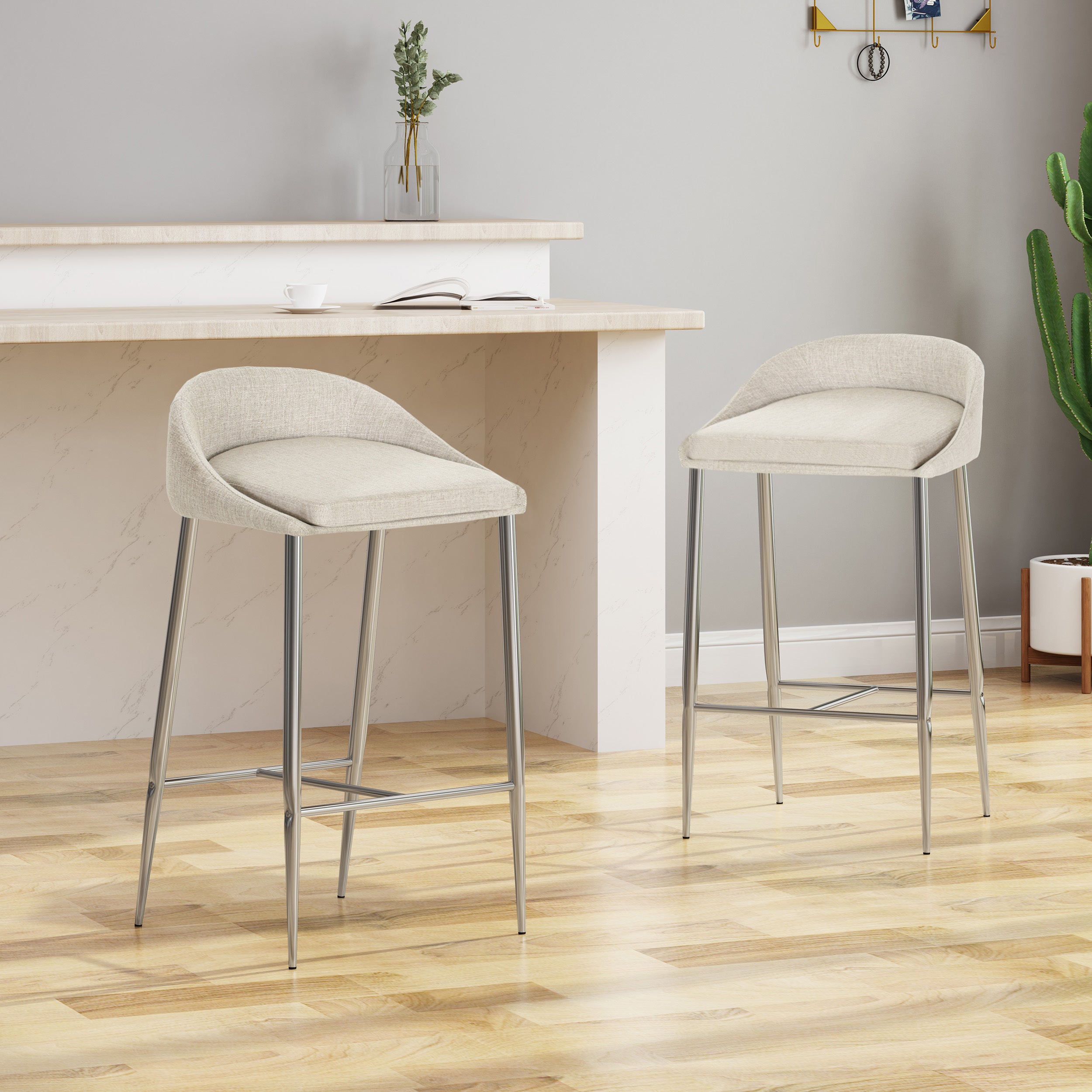 2-Pack Modern Counter Stools for Kitchen Island Bar - Adjustable Height, Comfortable Seating for Dining & Entertaining