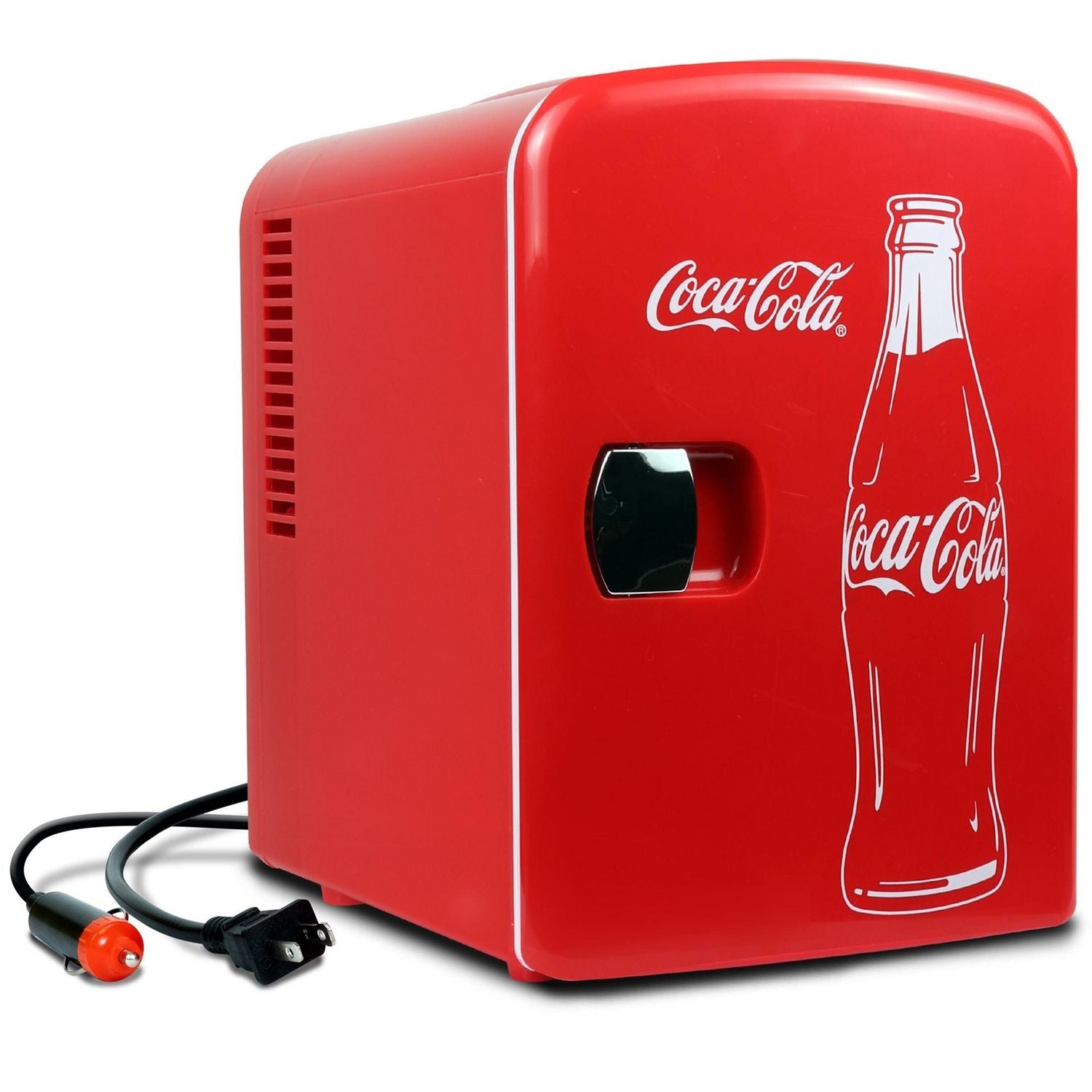 KOOLATRON Classic 6 Can Portable Thermoelectric Mini Fridge Cooler - 4L/4.2 Qt Capacity, 12V DC/110V AC, Red - Perfect for Home, Dorm, Car, Boat - Keep Beverages, Snacks, Skincare & Medication Fresh