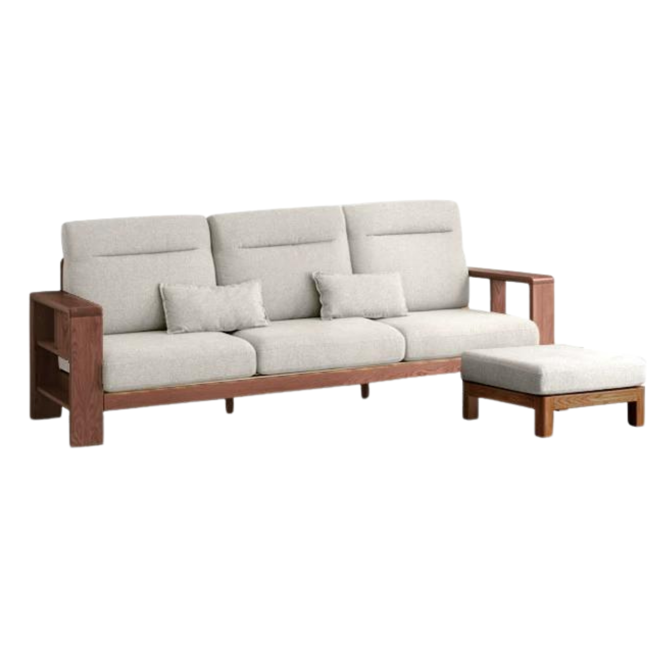 95.7x63.8x36.6 inch / 243x162.8x93сm / walnut color / three-person + footstool (two colors optional)