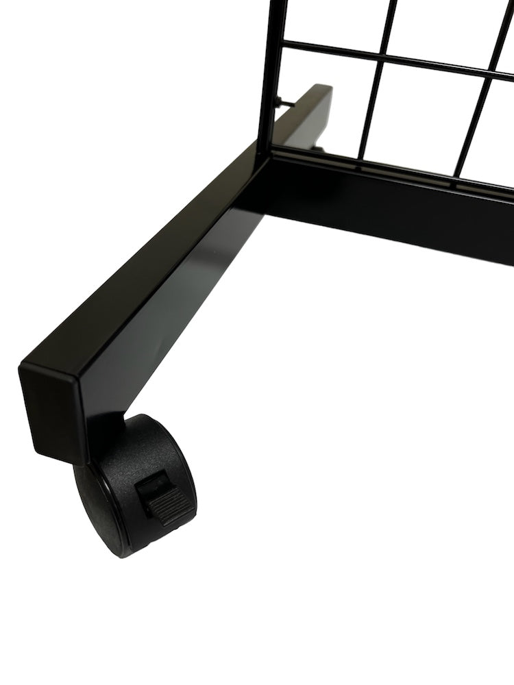 Heavy Duty Black 2' x 6' Rolling Gridwall Display Panels - Set of 2 for Retail Store Clothing Rack & Boutique Display