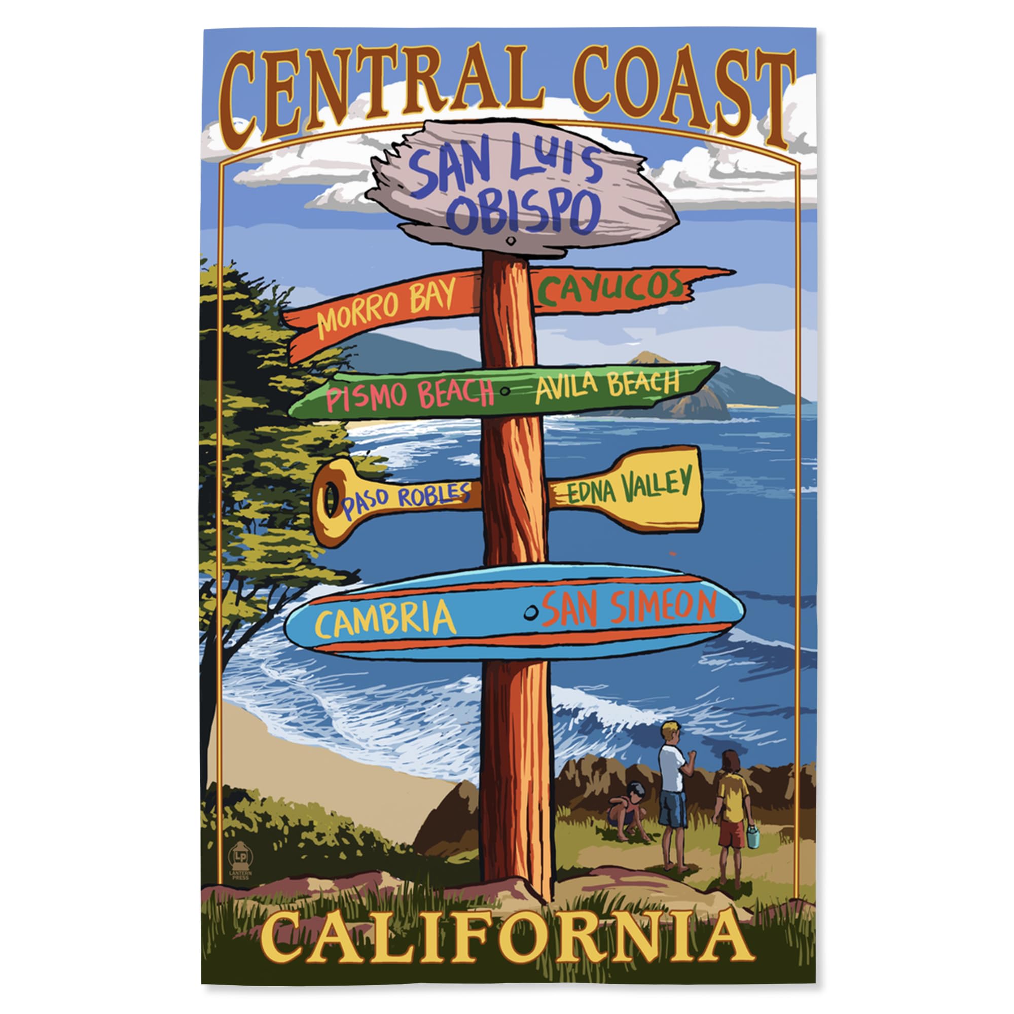 Lantern Press 16x24 Inch Giclee Print - Central Coast California Landscape Wall Art - Premium Canvas Wall Decor for Living Room, Bedroom & Office