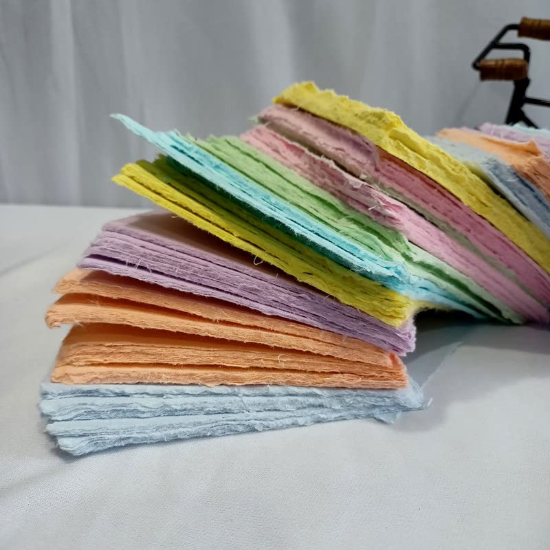 Premium Handmade Deckle Edge Paper - 50-Pack 9x9 Inch Multicolor Square Cardstock for Calligraphy, Scrapbooking, Wedding Invitations | Perfect for DIY Crafts, Origami, Watercolor Painting & Elegant Menu Cards
