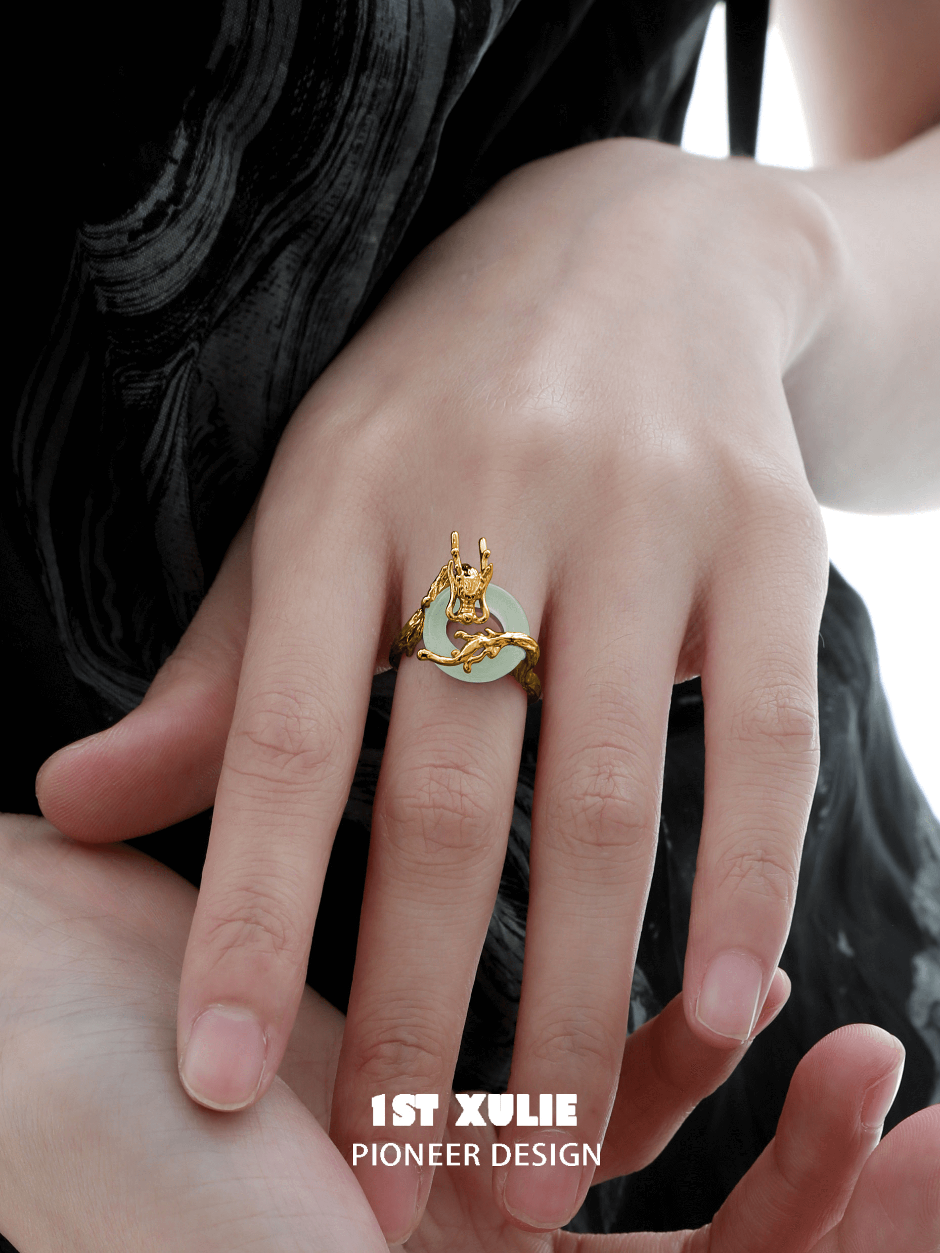 Loong S925 Sterling Silver Chalcedony Open End Ring - Elegant Adjustable Stackable Ring for Women, Perfect for Daily Wear, Gift Giving & Special Occasions