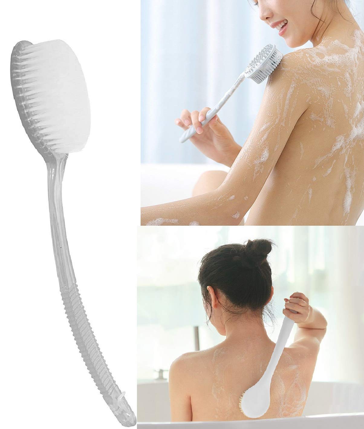 Premium Glan Bathing Loofah Sponge with Long Handle - Soft Exfoliating Back Scrubber for Men, Women & Kids - Ideal for Shower, Bath & Spa Massage