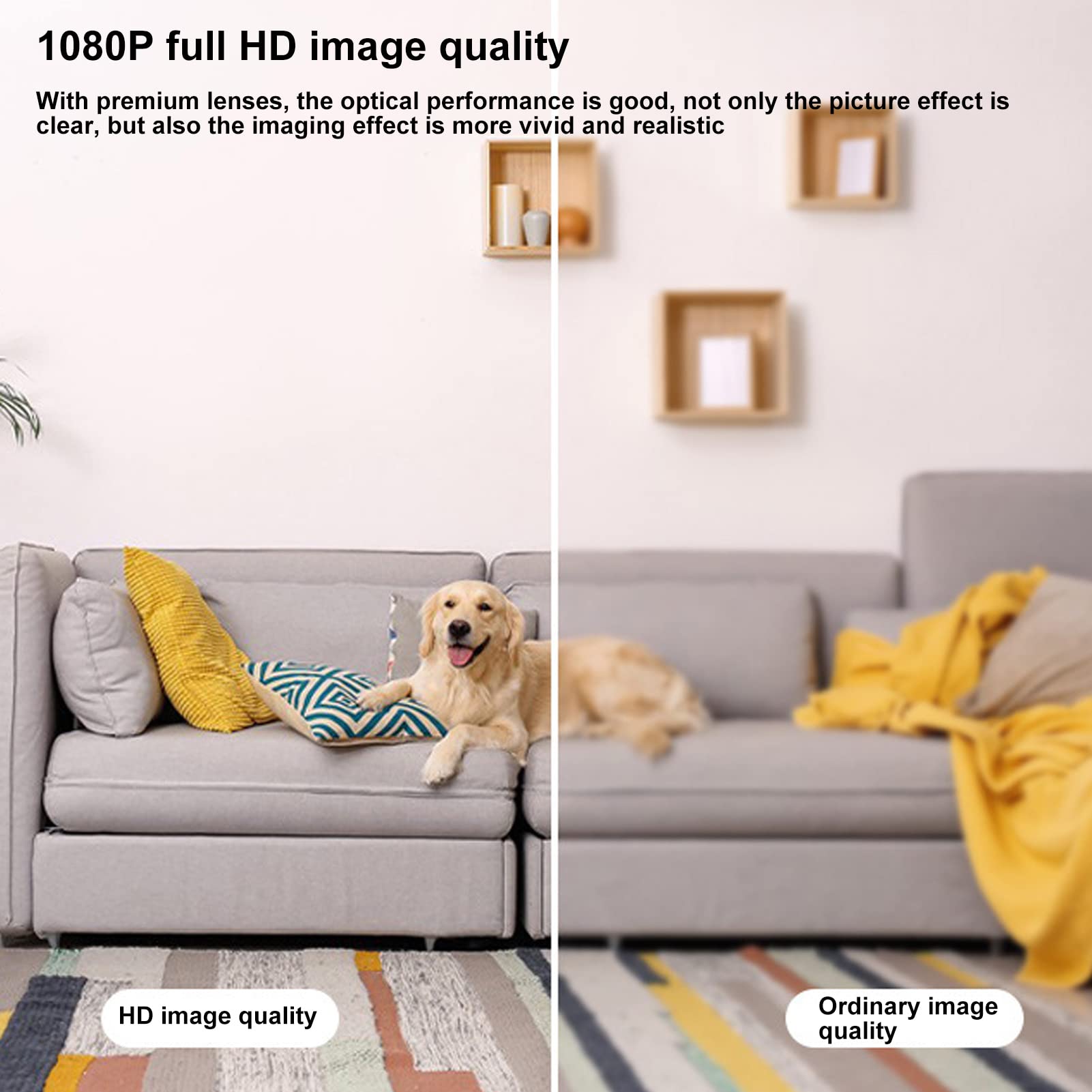 DIYdeg 1080P HD WiFi Smart Security Camera with 2-Way Audio & Night Vision - Indoor Home Security Camera for Baby/Pet Monitoring - Works with Phone App & Motion Detection - Perfect for Nursery, Living Room & Office Surveillance