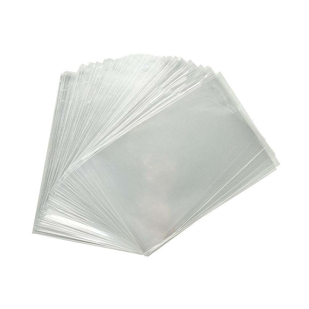 100PCS Clear OPP Bags for Candy Packaging - Food Grade Flat Cookie Baking Bags - Perfect for Home Baking, Party Favors & Gift Wrapping