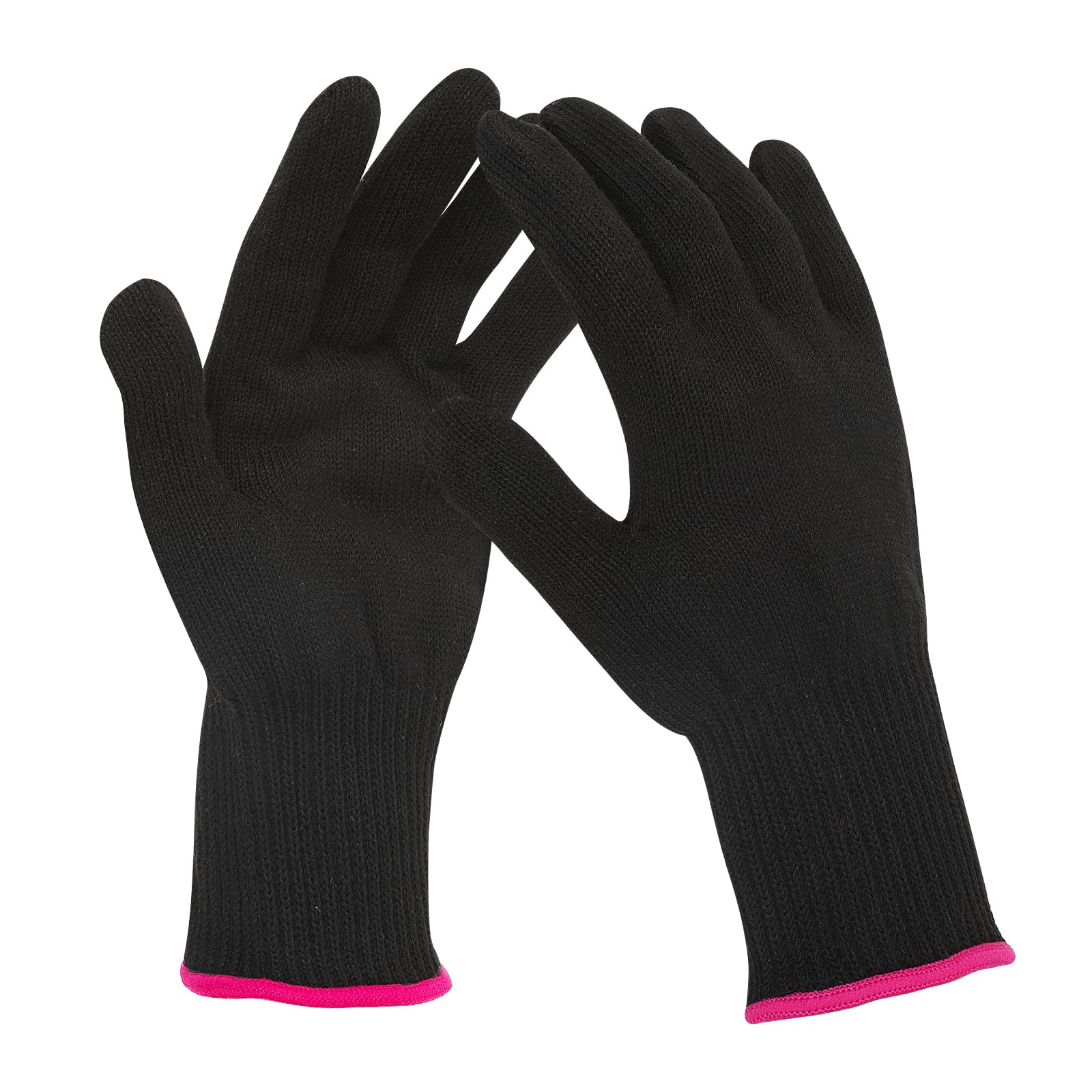 Professional Heat Resistant Gloves for Hair Styling - 2 Pairs Reusable Heat Blocking Mitts for Hair Dye, Straighteners & Curling Irons (Rose Red) - Perfect for Salon Stylists & Home Hair Care