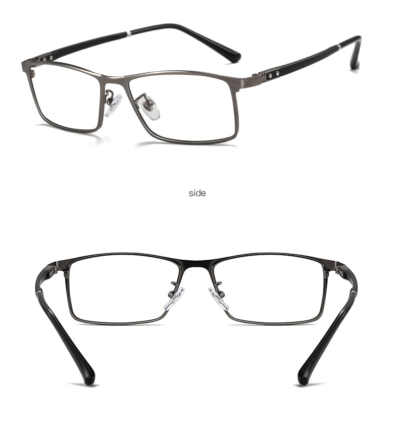 Aidien Men's Custom Lens Semi-Rimless Alloy Frame Eyeglasses AR5055 - Lightweight & Durable Glasses for Work, Reading & Everyday Use