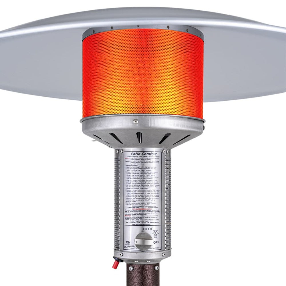 Portable Propane Patio Heater - Outdoor Gas Heater with Bronze Finish for Backyard, Deck, Garden & Camping | Patio Comfort PC02AB Model