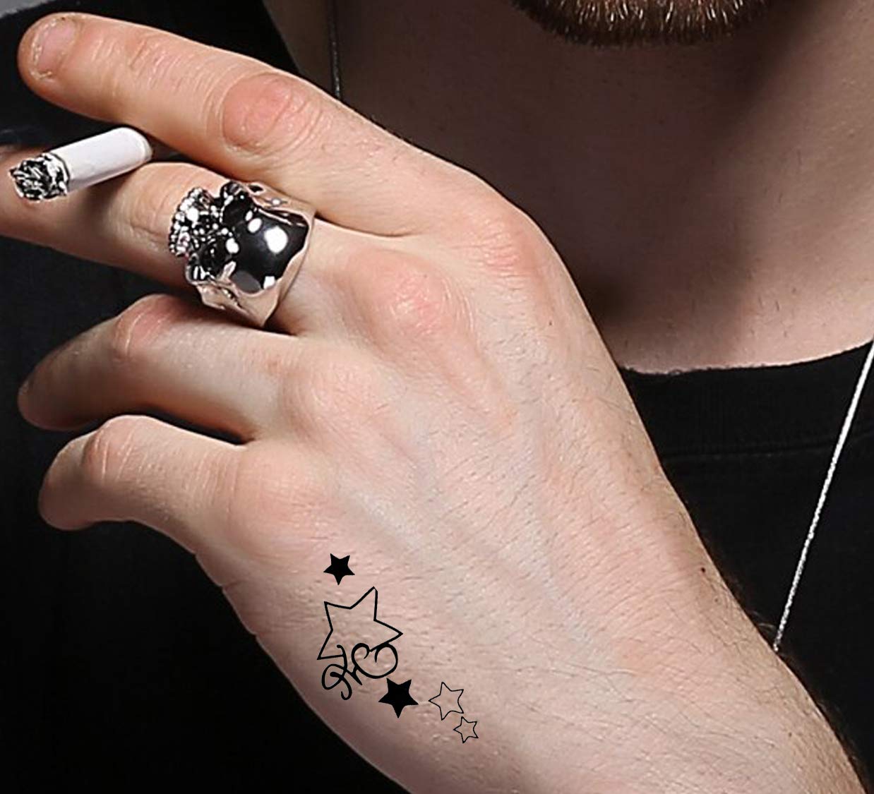 Waterproof Temporary Tattoo Stickers for Men & Women - 3D Realistic Flowers, Butterflies, Stars, Angels, Wolves & Armband Designs (60x105mm) | Perfect for Parties, Halloween, Cosplay & Body Art