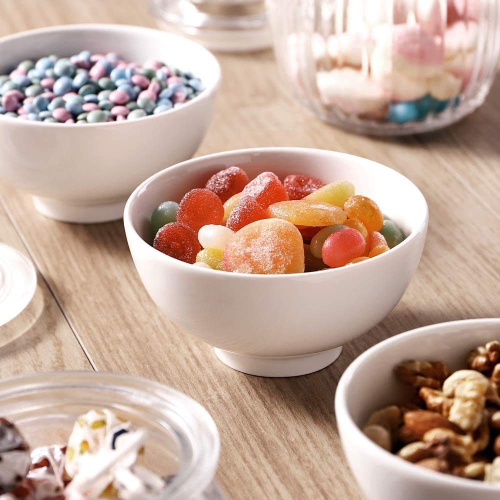 DOWAN 8-Pack 10oz Porcelain Small Bowls Set - Perfect for Ice Cream, Desserts, Salads, Fruits, Dips & Side Dishes | Elegant White Serving Bowls for Home, Restaurant & Party Use