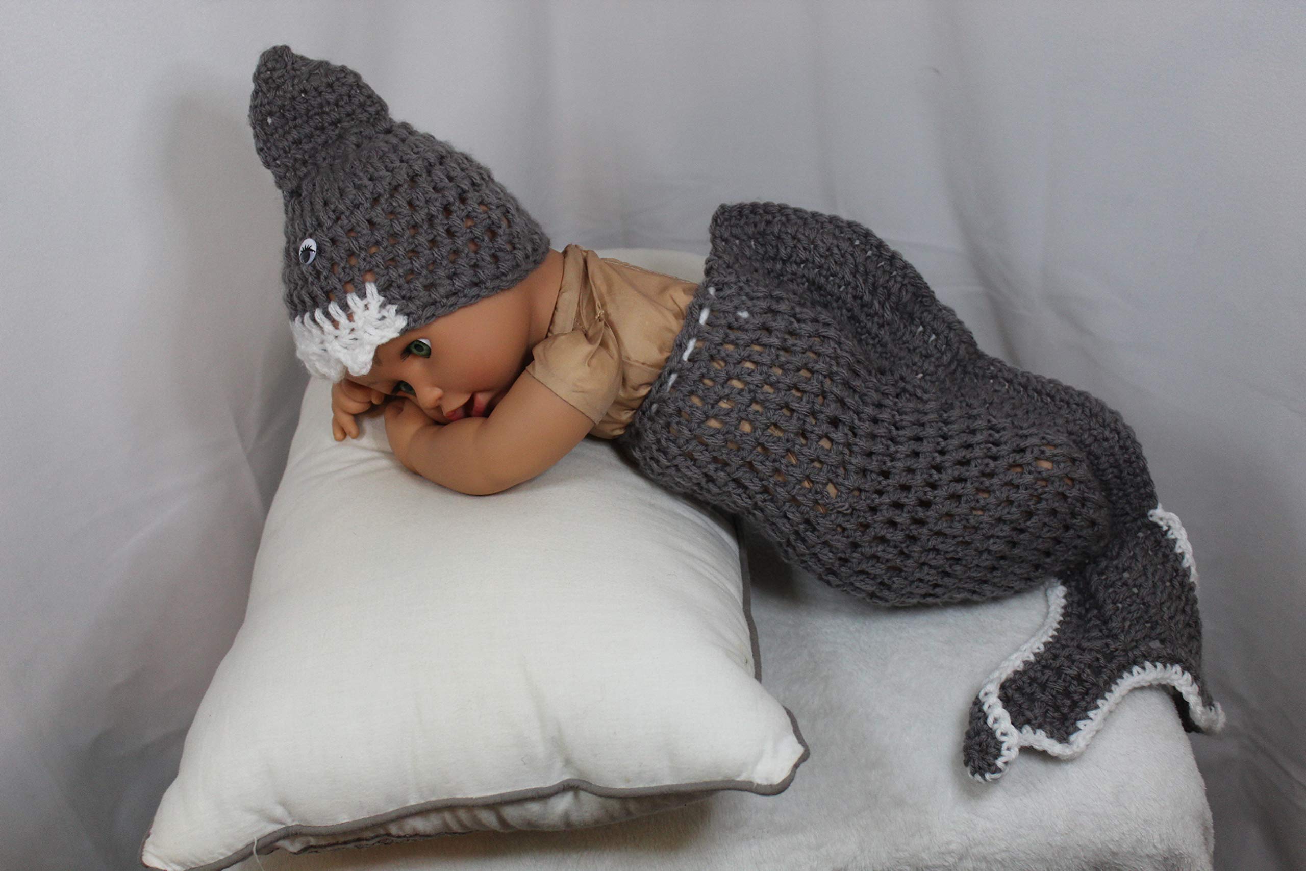 Adorable Crochet Baby Shark Costume - Handmade Soft Yarn Outfit for Infants & Toddlers - Perfect for Halloween, Birthday Parties & Photo Shoots