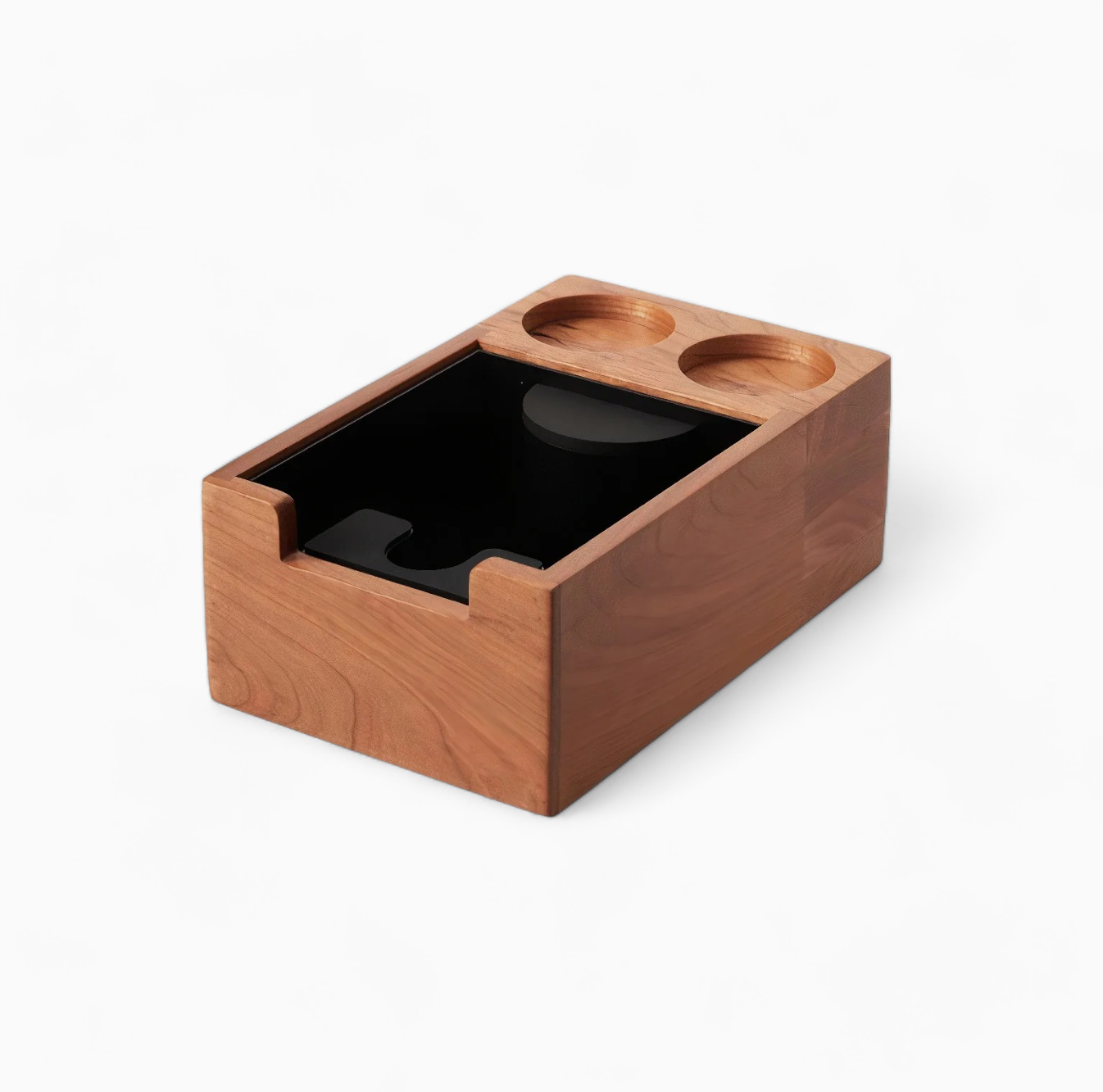 Premium Wooden Coffee Tamper Station with Built-in Knock Box - Barista-Grade Espresso Accessory for Home & Professional Use - Perfect for Coffee Shops, Kitchens & Gifts