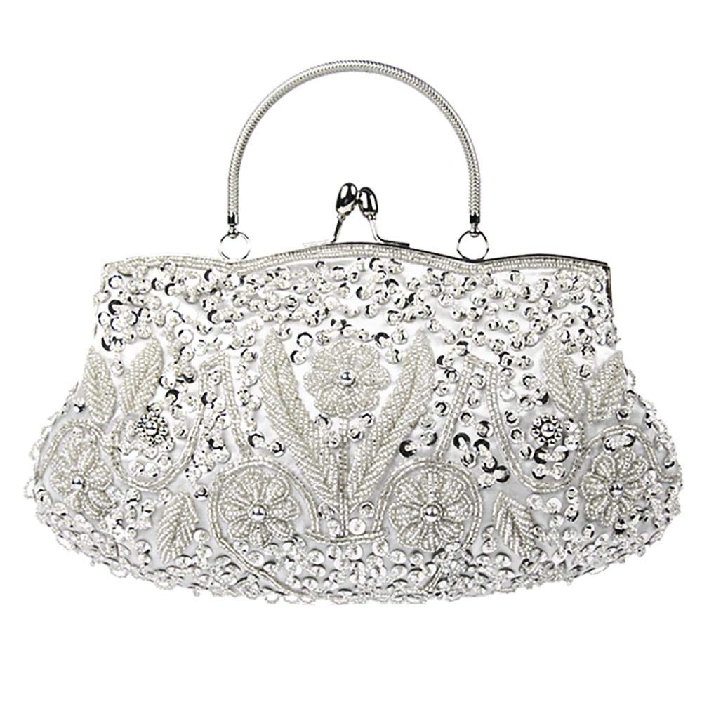Elegant Floral Women's Evening Clutch Bag - Large Size for Parties, Weddings & Special Occasions | Stylish Handbag Purse for Formal Events & Night Out