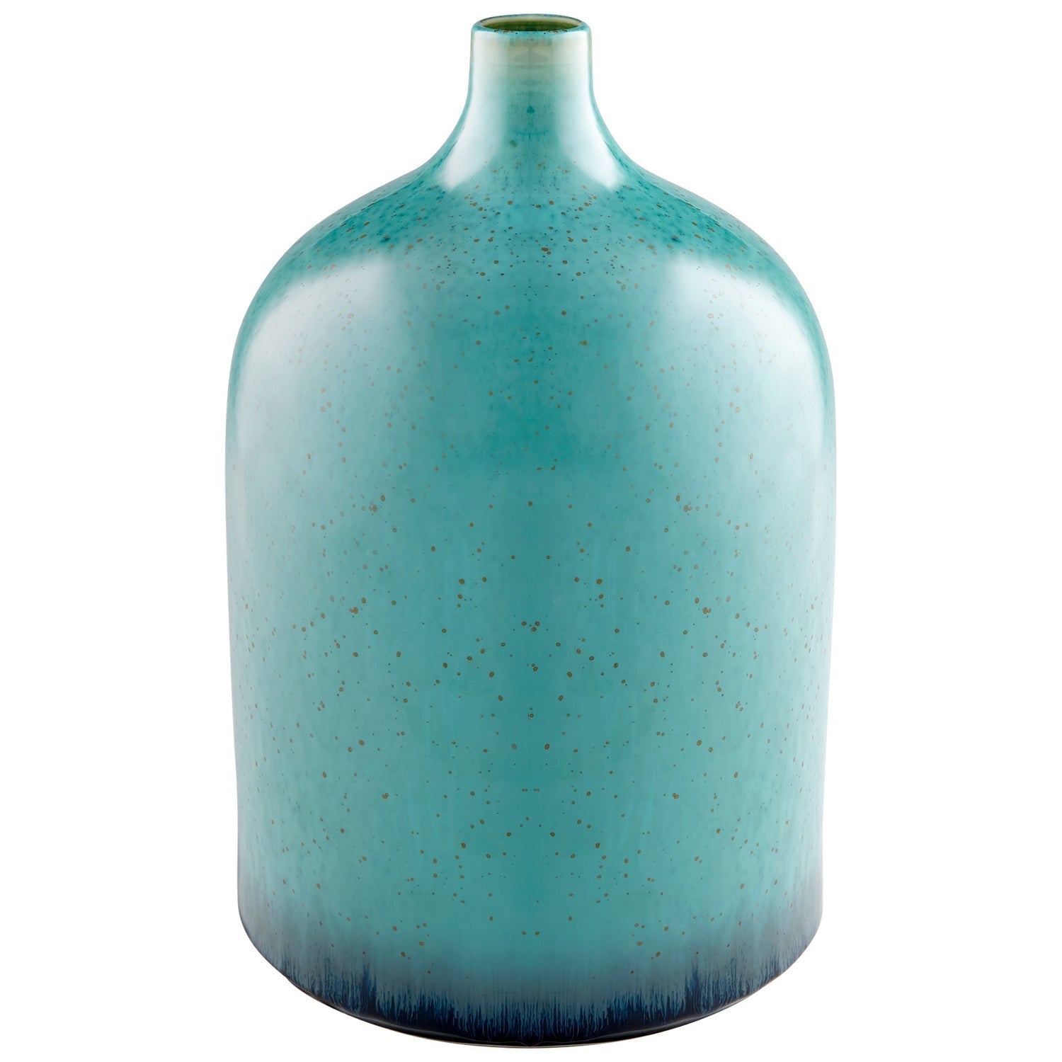 Cyan Design 10804 Native Gloss Vase - Small Turquoise Glaze Ceramic Vase for Home Decor, Wedding Centerpiece & Boho Style Interior Design