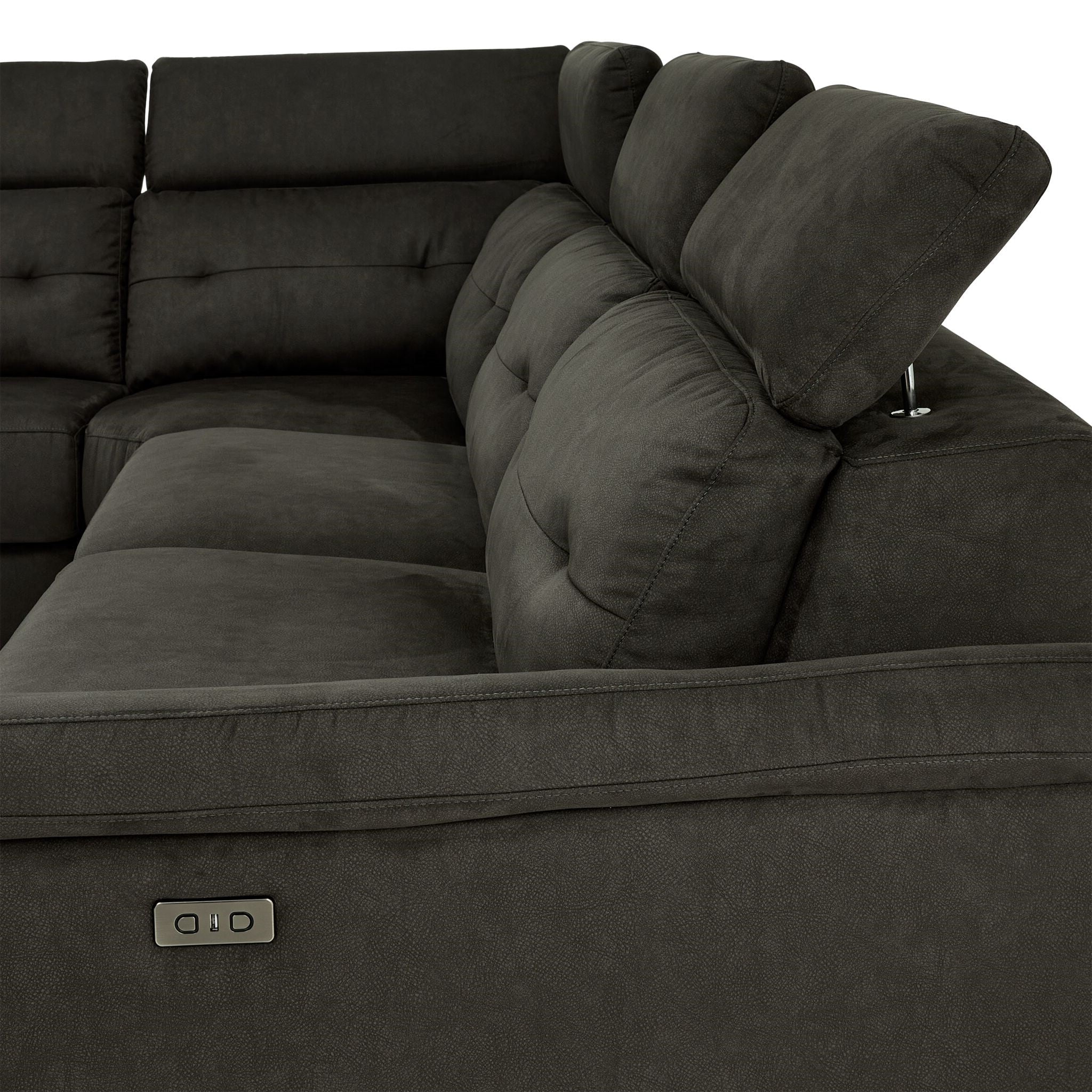 Colorado 4-Piece Power Reclining Sectional Sofa with Left-Facing Chaise in Graphite Fabric - Perfect for Living Room, Home Theater & Family Gatherings