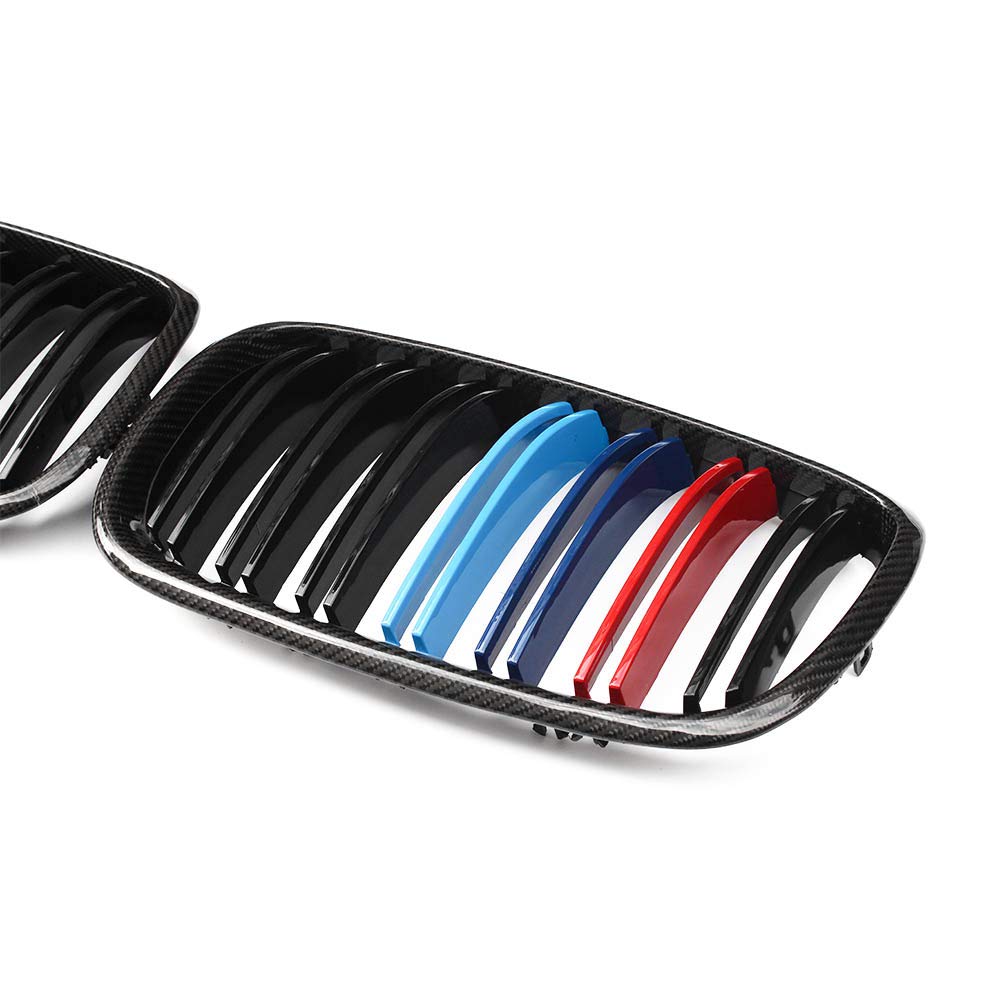 2007-2013 BMW X5 X6 E70 E71 SUV Carbon Fiber Front Kidney Grille - Double Line Design for Enhanced Style & Performance | Perfect for Car Upgrades & Showroom Display
