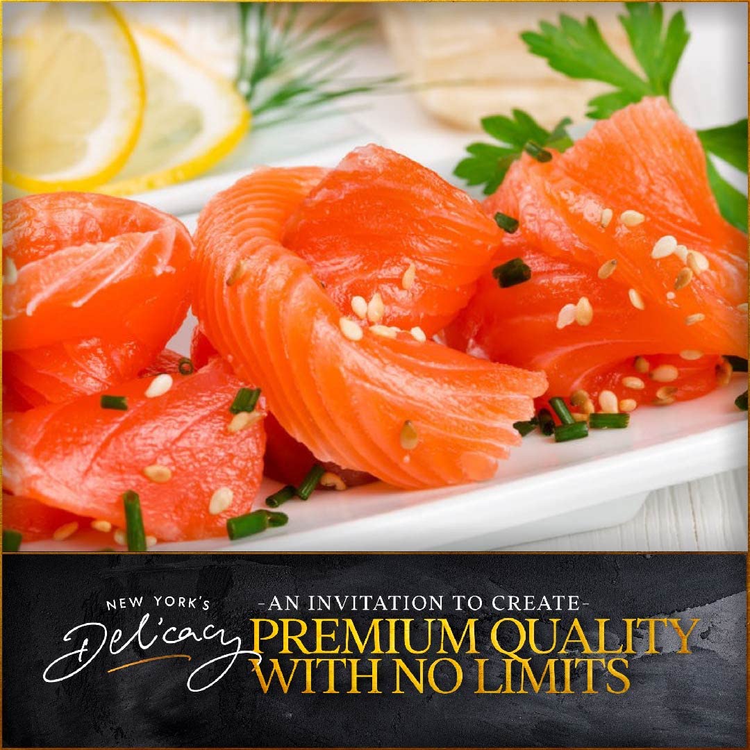 Premium Norwegian Smoked Salmon Slices - 9 Pack (3.5 Oz Each) - Kosher Certified, Gluten Free, Rich in Omega-3 - Made from Fresh Atlantic Salmon Fillets - Ready to Eat Gourmet Delicacy - Perfect for Bagels, Salads, Charcuterie Boards & Holiday Entertaining