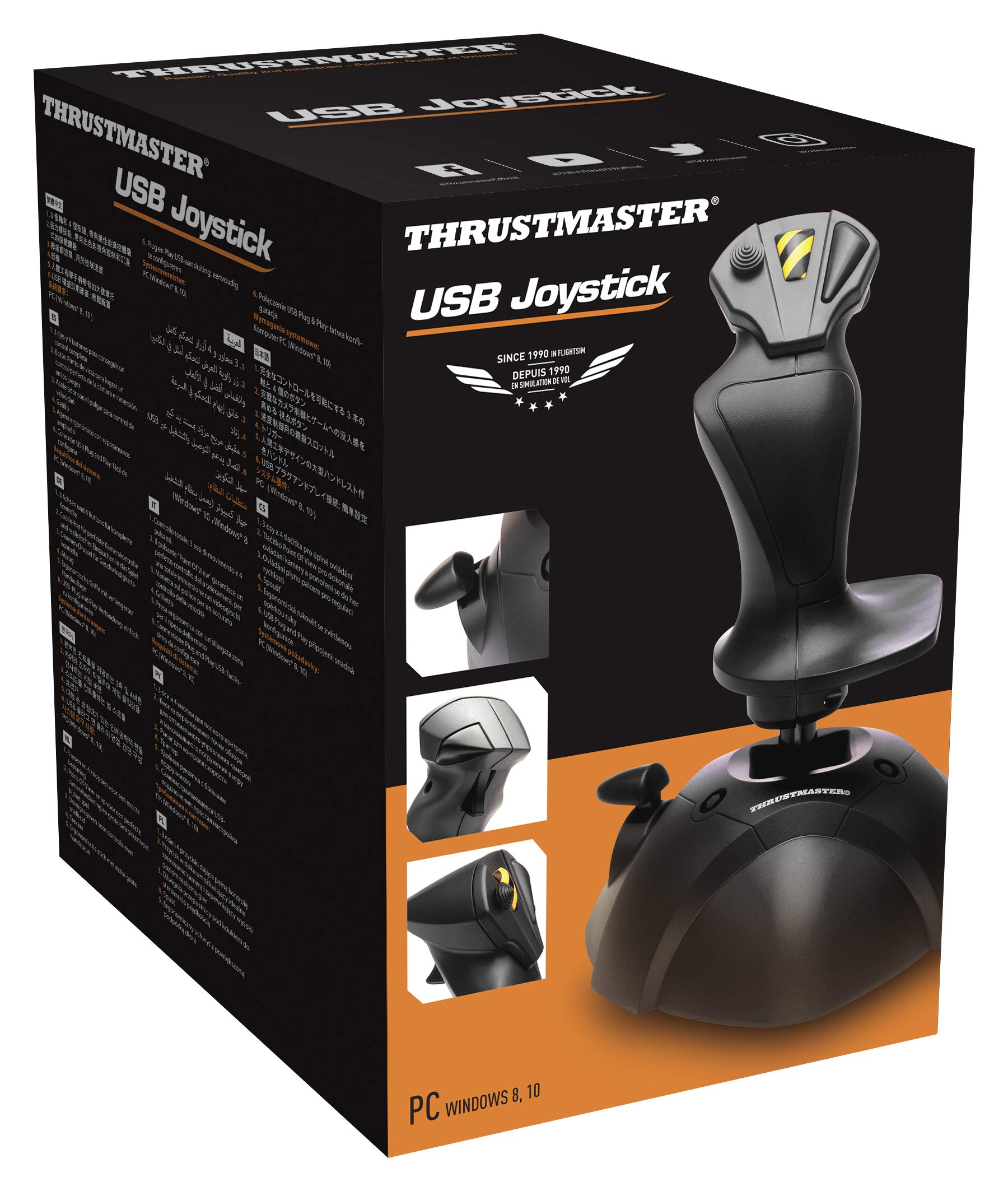 Thrustmaster USB Flight Joystick for PC - Windows Compatible Gaming Controller for Flight Simulator, War Thunder, DCS World - Perfect for Aviation Enthusiasts & Professional Pilots