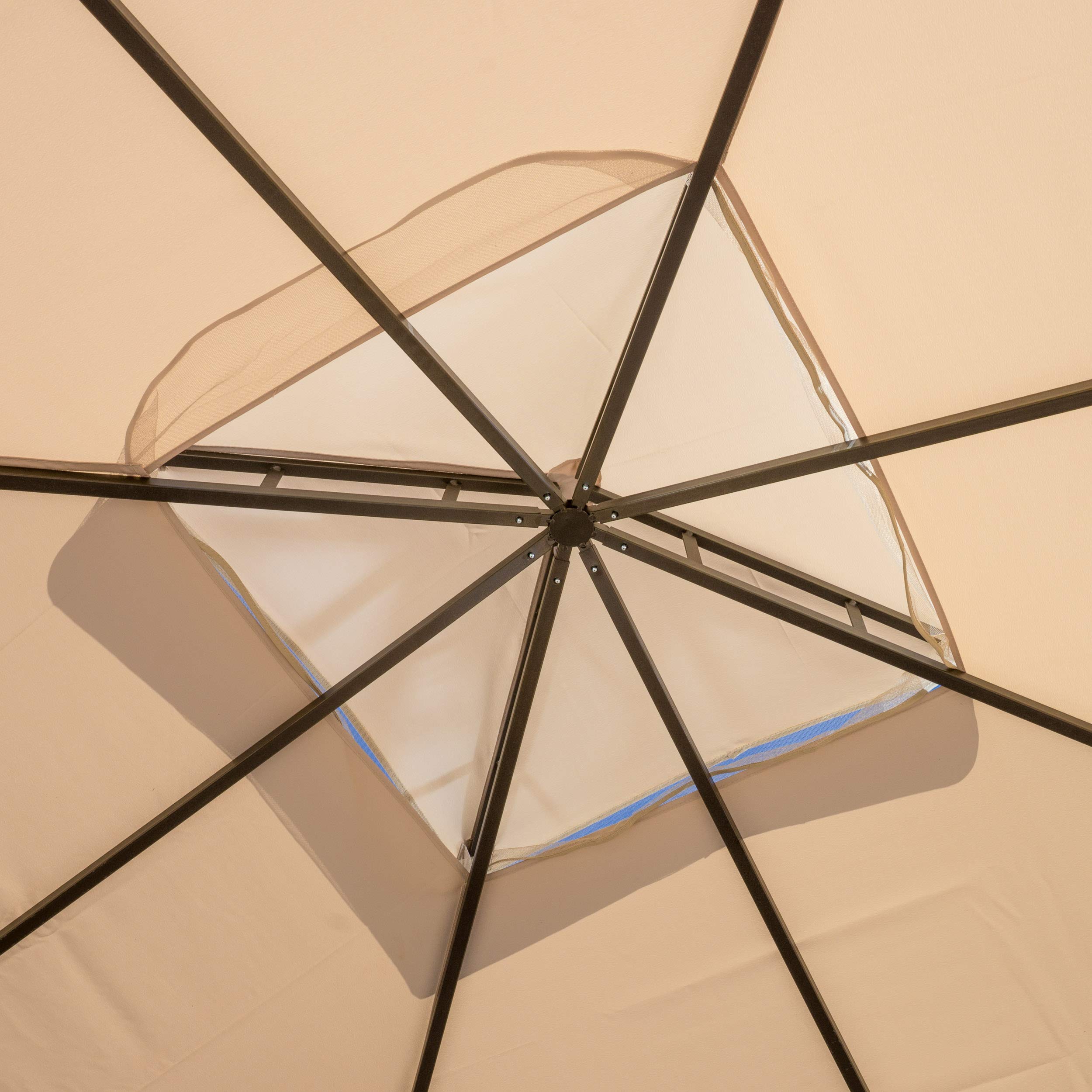 Christopher Knight Home CKH Outdoor Gazebo Canopy with Net Drapery - Beige Waterproof Patio Shade Cover for Garden, Backyard, and Poolside Relaxation