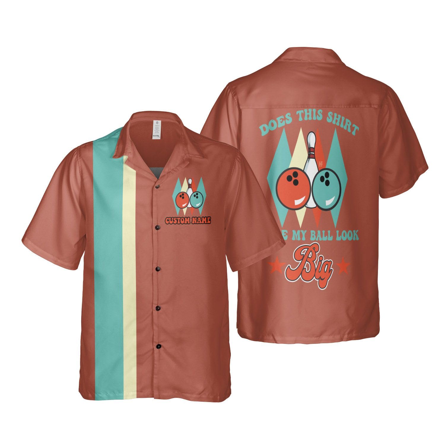 Custom Personalized Bowling Shirts with Names for Men & Women - Vintage Retro Hawaiian Style Bowling Shirts - Perfect for Bowling Leagues, Team Uniforms & Themed Parties