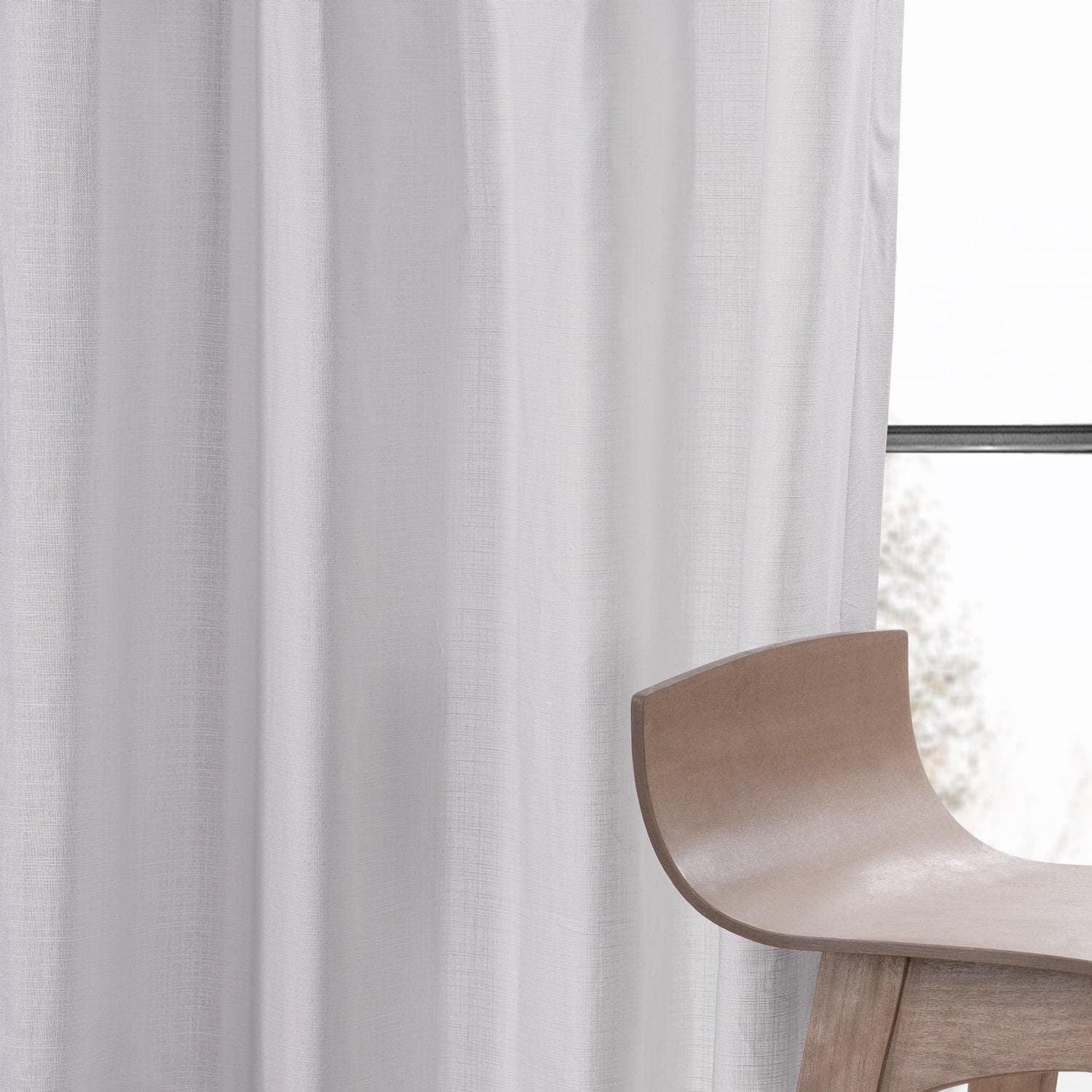 Premium White Grommet Curtains - Textured Cotton Dune Pattern (Set of 2 Panels) for Living Room, Bedroom & Home Decor