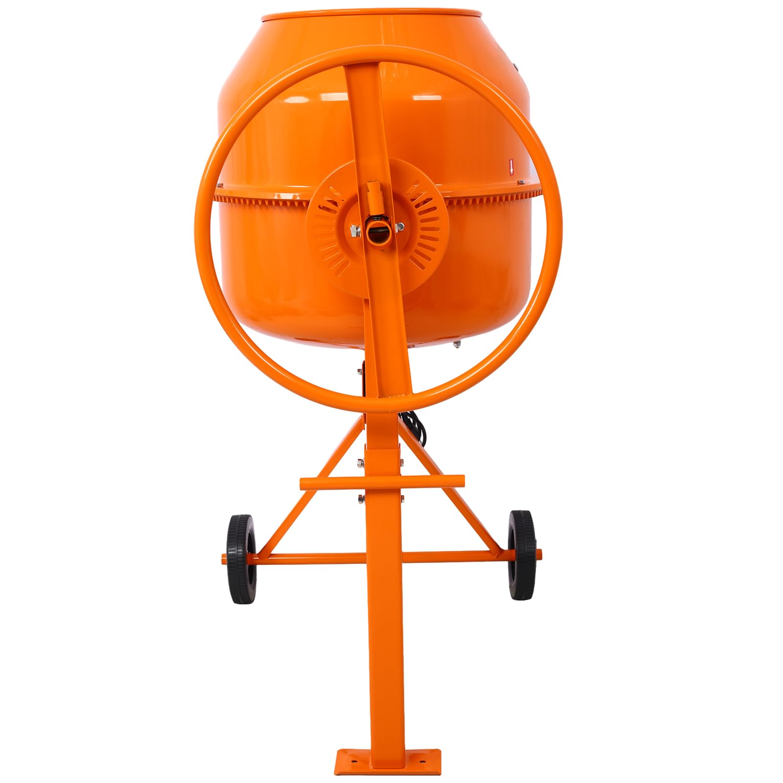 5 Cu. Ft Electric Cement Mixer Machine - 650W AC Motor Portable Concrete Mixer for Mortar, Stucco & Fodder | Heavy Duty Construction Tool for DIY Projects & Professional Use (Orange)