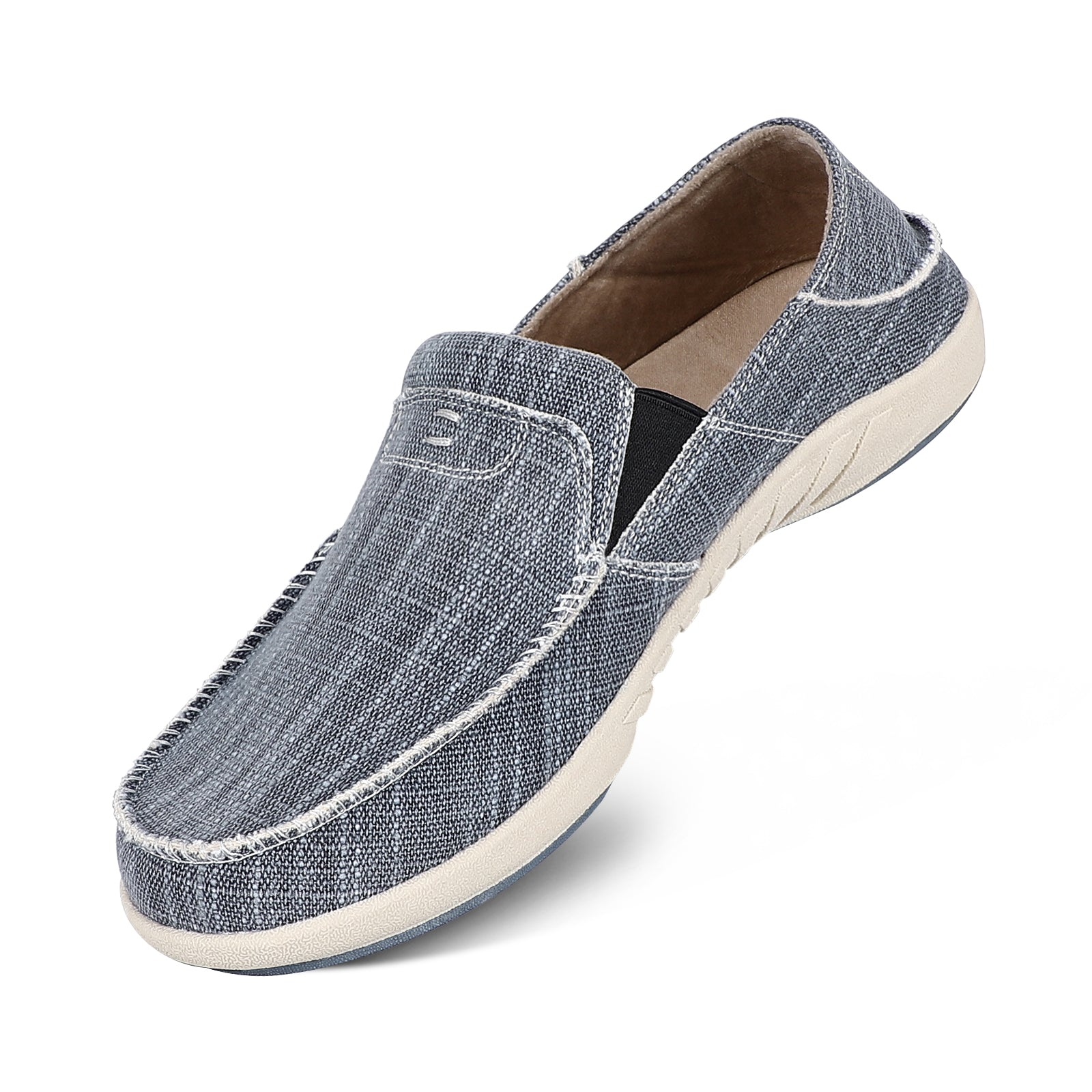 Men's Comfortable Canvas Slip On Shoes - Breathable Casual Loafers for Walking, Travel & Everyday Wear | Non-Slip Lightweight Sneakers for Men
