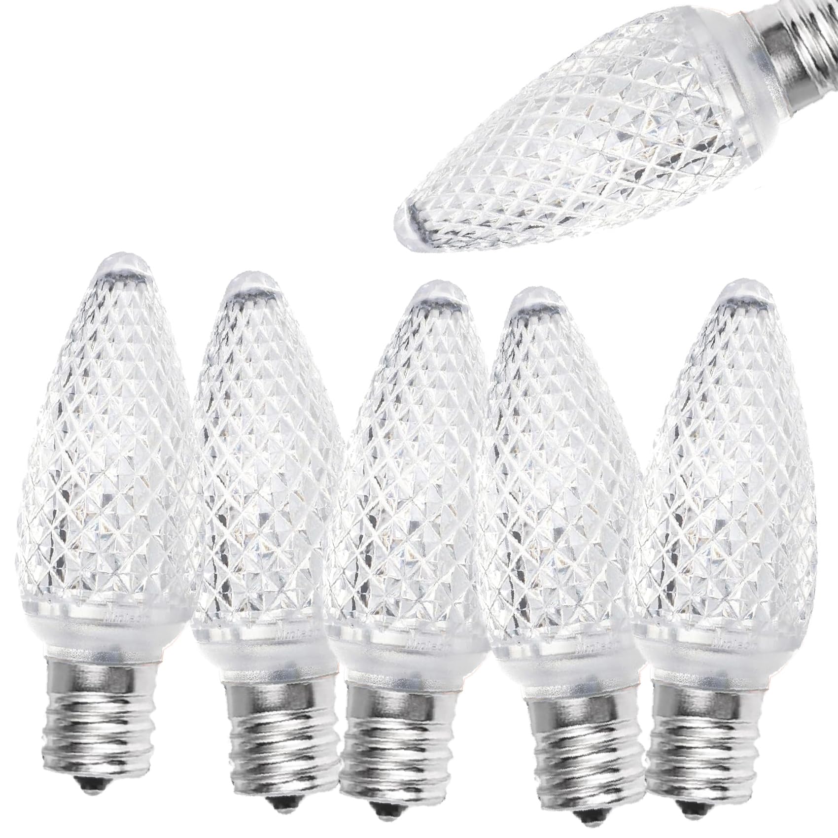 C9 LED Christmas Light Bulbs - 5 Pack Warm White E17 Candelabra Base LED Bulbs (1W) for Outdoor String Lights & Holiday Decorations - Perfect for Christmas Trees, Porch, Yard and Party Decor