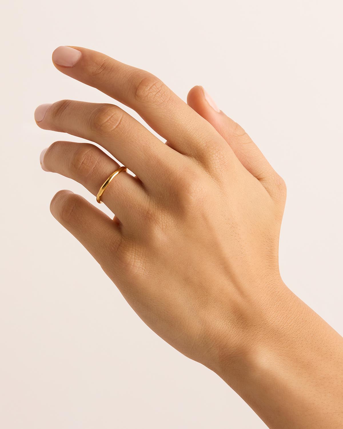 18K Gold Vermeil Thin Ring for Women - Elegant Stackable Band for Everyday Wear, Anniversary & Valentine's Day Gifts