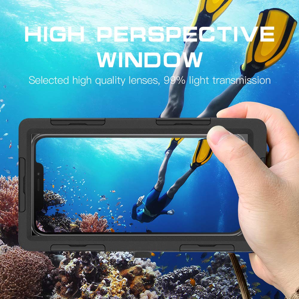 Waterproof Phone Case for Snorkeling & Diving - iPhone/Samsung Underwater Housing with Lanyard for Swimming & Photography