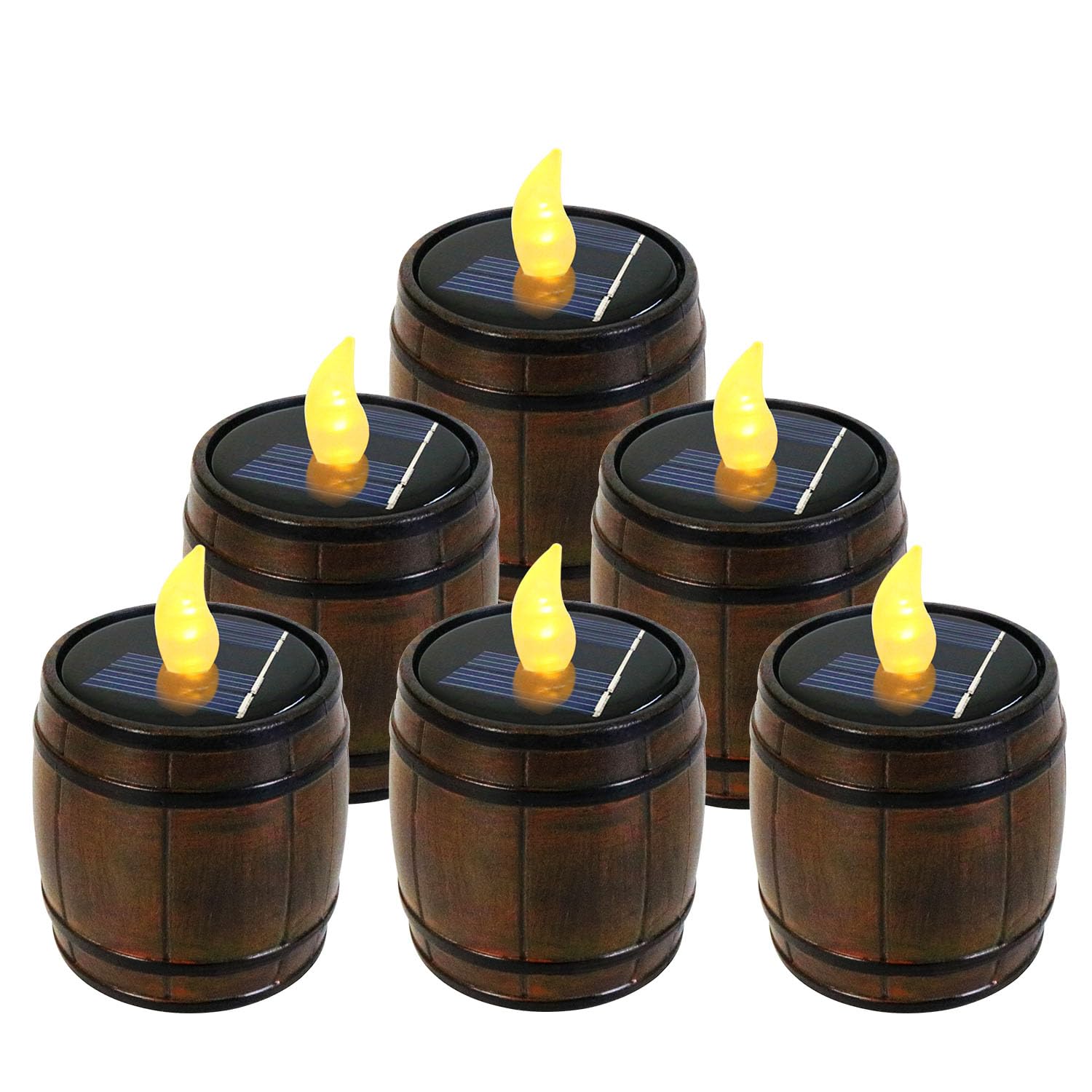 Solar LED Candles Outdoor - Pack of 6 Waterproof Flameless Tea Lights for Garden, Balcony, Party & Wedding Decor - Solar Powered Night Lights for Indoor & Outdoor Use