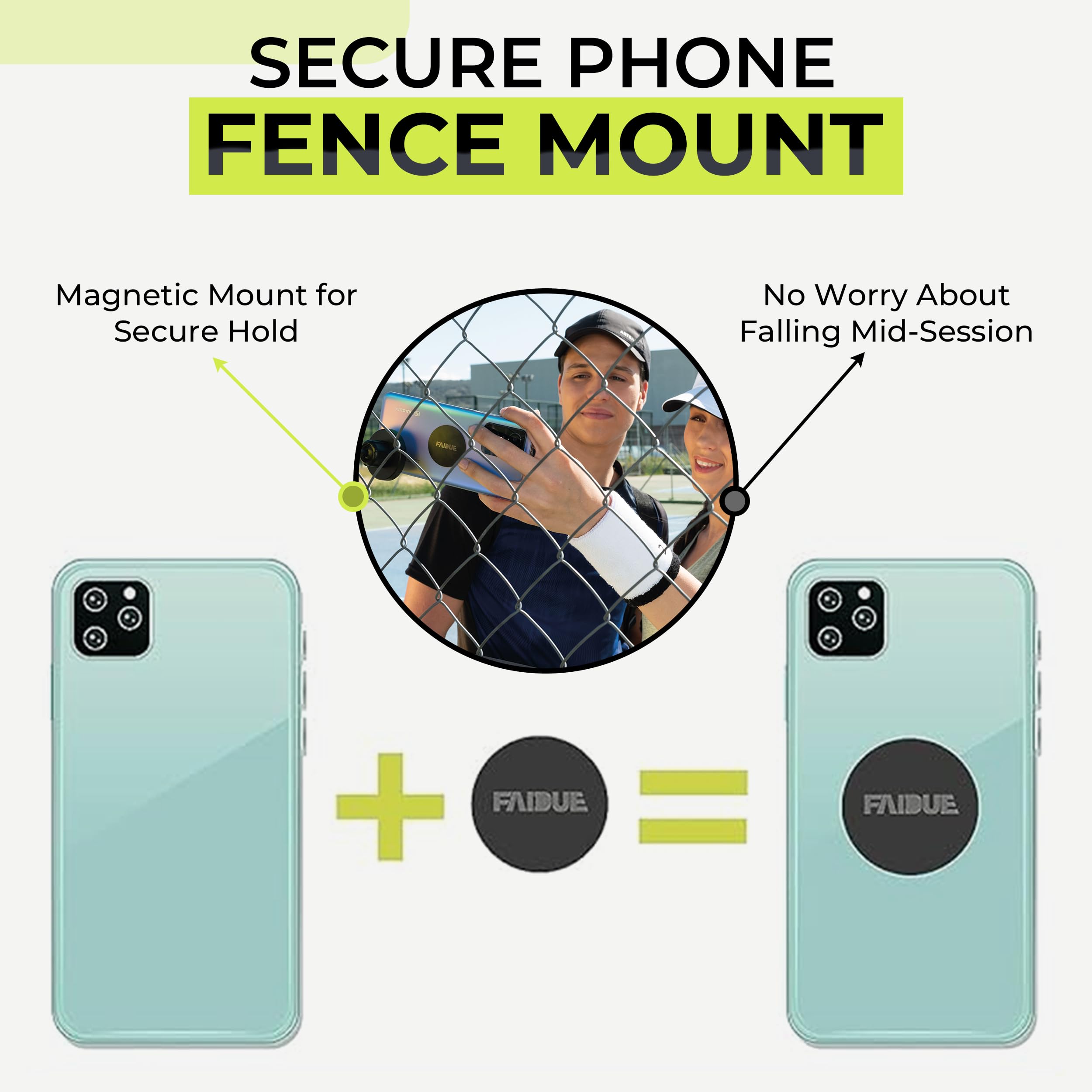 Tennis & Pickleball Fence Phone Mount Holder - Perfect Sports Gift for Men, Women, Boys & Girls - Training Accessory to Record & Stream Matches - Ideal for Tennis Practice, Pickleball Games & Coaching Sessions