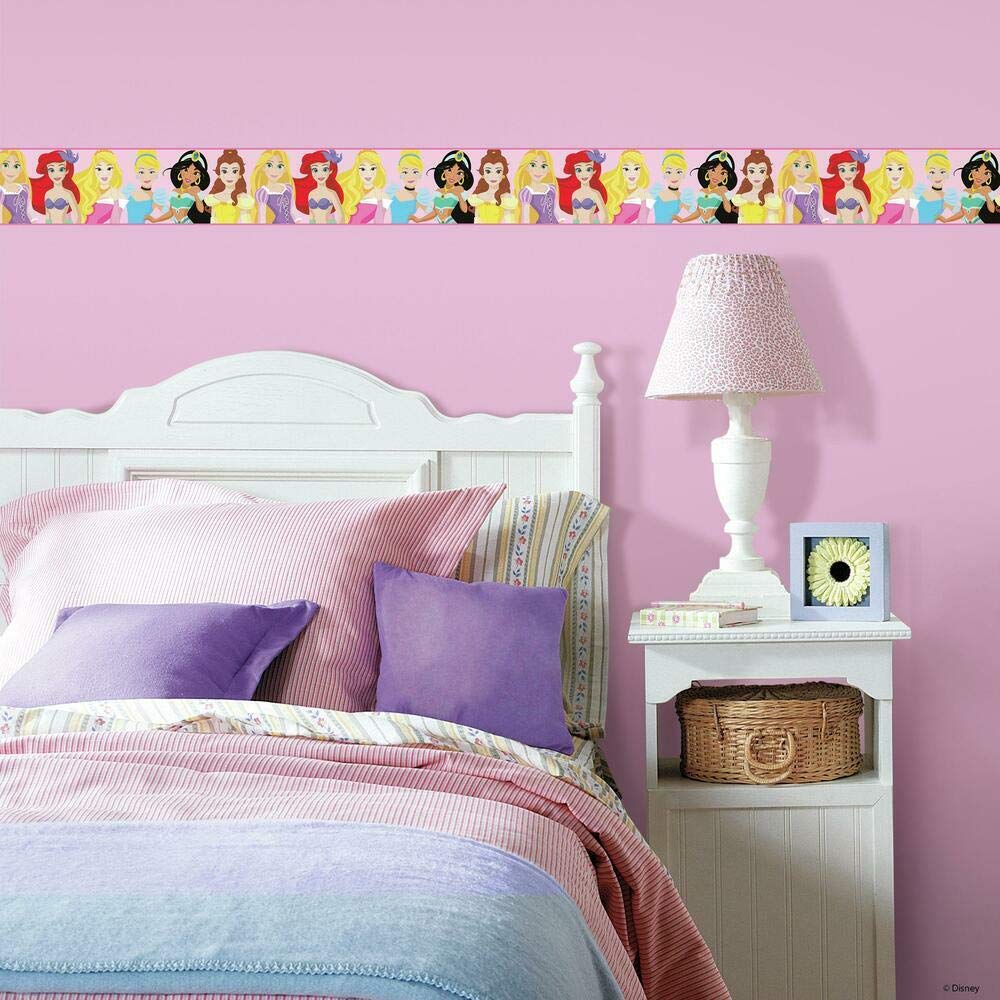 Disney Princess Be Bright Be Bold Peel and Stick Wall Border - RoomMates RMK11505BD - Easy DIY Wall Decals for Kids Bedroom, Nursery, Playroom & Classroom Decor