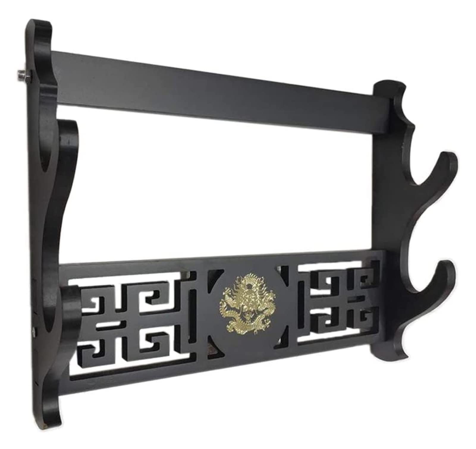 VHG Innovation Wall-Mounted Samurai Sword Holder - Hollow Out Pattern Katana & Wakizashi Display Rack - Home Decor for Japanese Sword Collection & Martial Arts Display