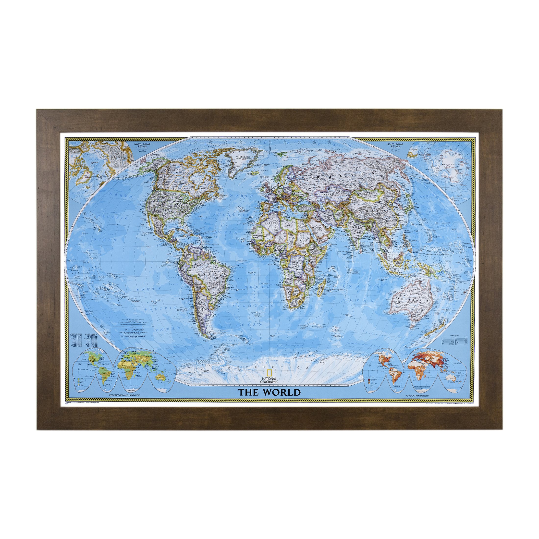 Push Pin Travel Map - Rustic Brown 27.5