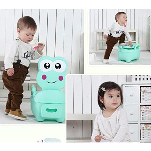 Frog-Shaped Baby Potty Training Toilet Seat for Boys & Girls - 3 Colors (Green) - Toddler Urinal & Drawer Design for Easy Cleaning - Perfect for Home, Nursery & Travel Use