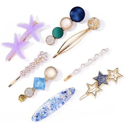 8pcs Metal Hair Clips for Women - Fashion Hairpins & Jewelry Accessories for Party & Wedding