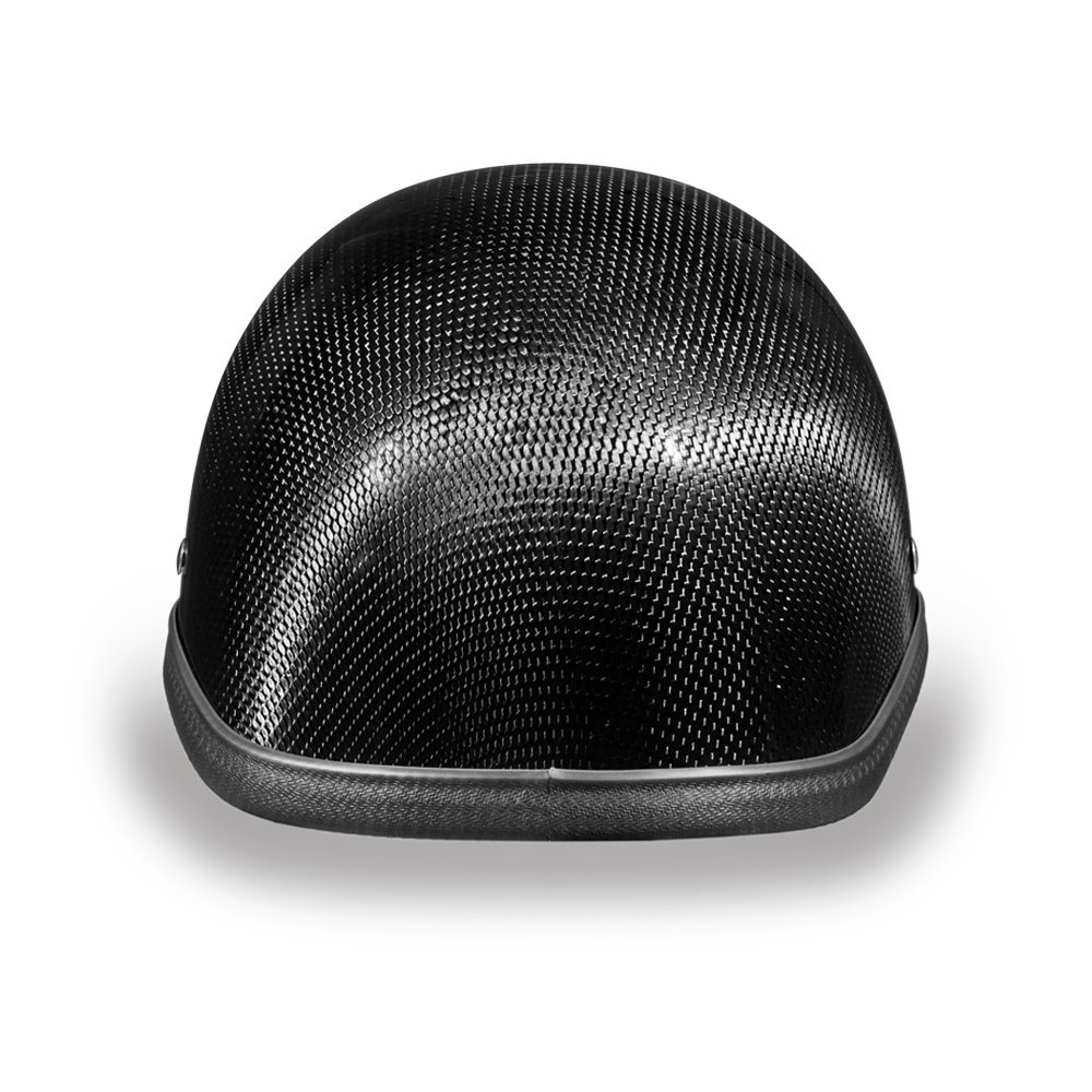 Daytona Carbon Fiber Motorcycle Half Helmet - Lightweight Retro Skull Cap with Breathable Liner & Head Wrap - Perfect for Cruiser Riders & Vintage Bike Enthusiasts