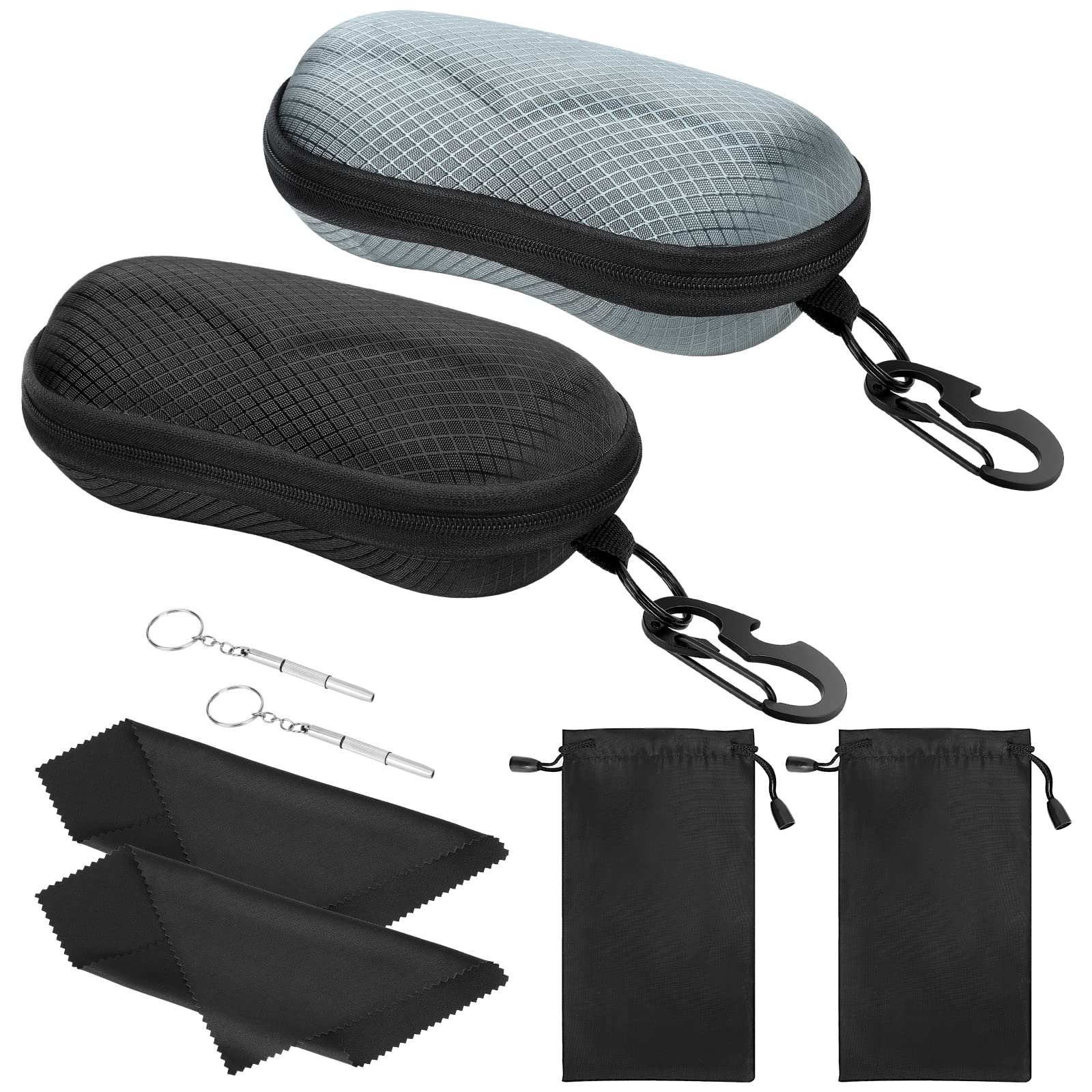 MoKo Semi Hard Shell Sunglasses Case - Unisex Protective Eyeglass Holder with Metal Hanging Hook | Travel, Outdoor & Daily Use Eyewear Storage Solution