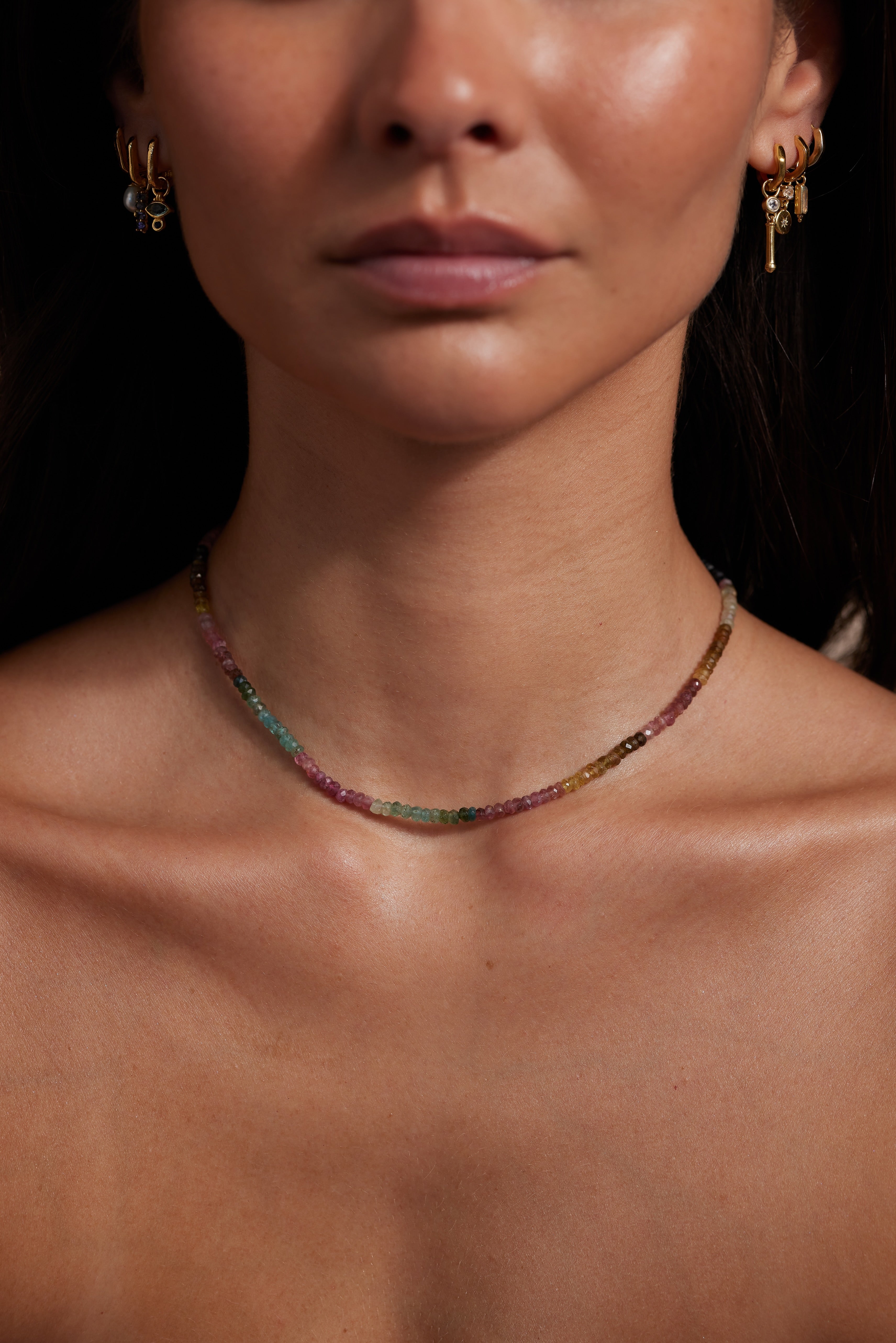Tourmaline Ombre Silver Necklace for Women - Elegant Gradient Gemstone Jewelry Gift for Birthday, Anniversary & Special Occasions