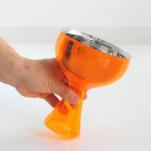 Alessi Big Love Ice Cream Bowl and Spoon Set - Orange Color, Durable Melamine Dessert Dish with Matching Spoon - Perfect for Ice Cream, Gelato, Pudding & Sweet Treats at Home or Parties