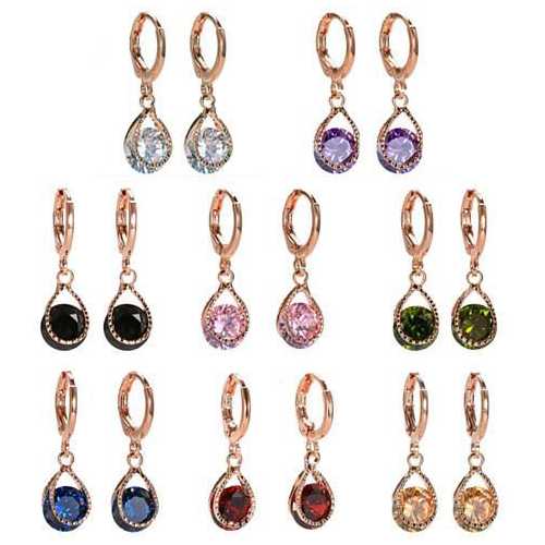 Rose Gold & Silver Polish Diamond Drops Colorful Hoop Earrings for Women – Perfect for Parties, Weddings & Everyday Wear