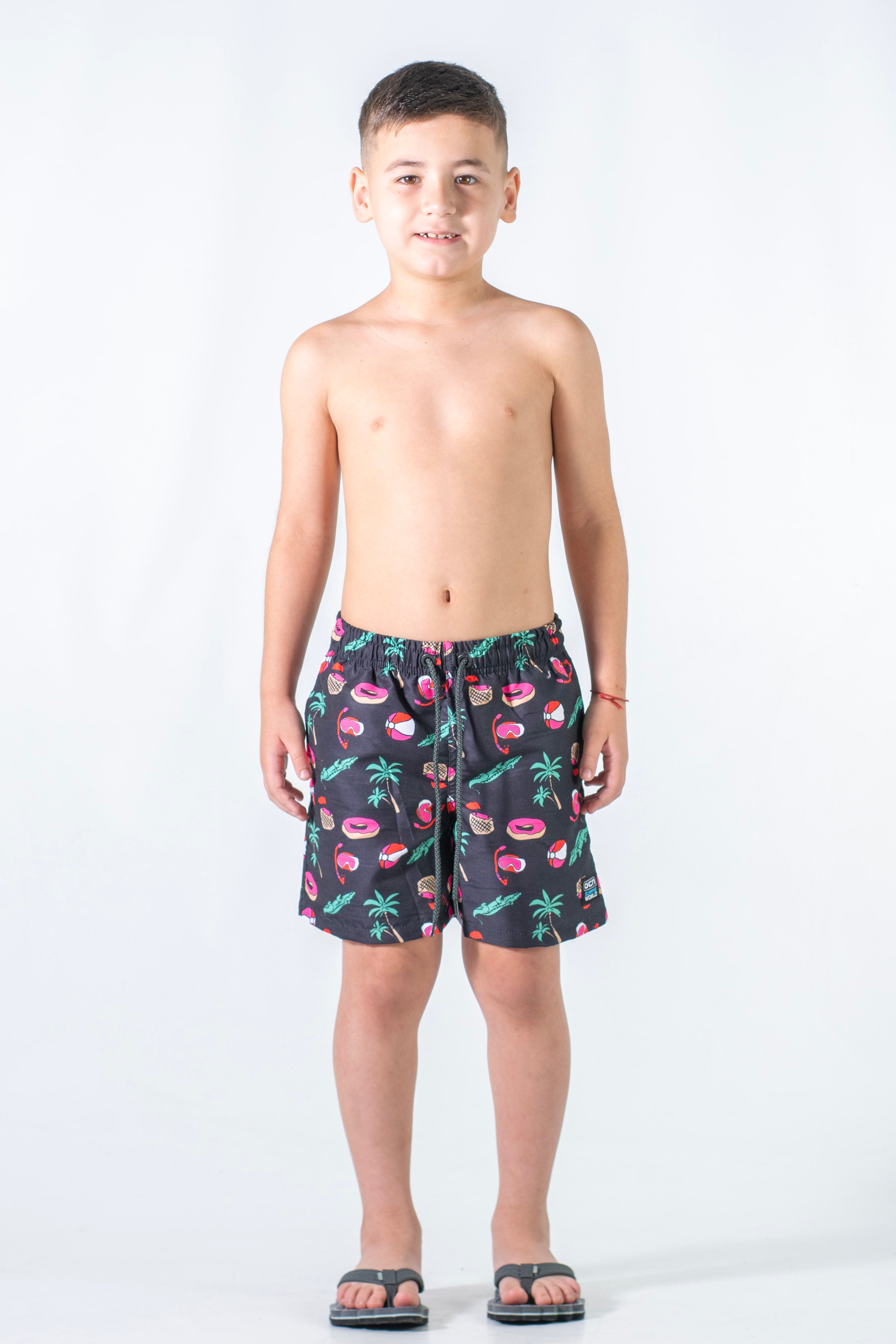 Ocn Tdb Canarias St Print Swim Shorts - Quick-Dry Beach Shorts for Men, Comfortable Swim Trunks for Pool, Surfing & Vacation