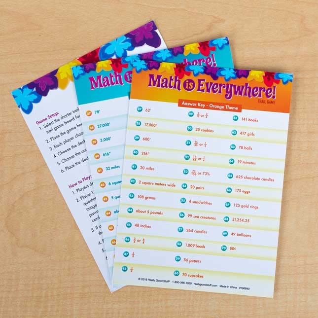 Really Good Stuff Math is Everywhere! Intermediate Trail Game - Educational Board Game for Kids | Perfect for Classroom Learning & Family Math Night Activities