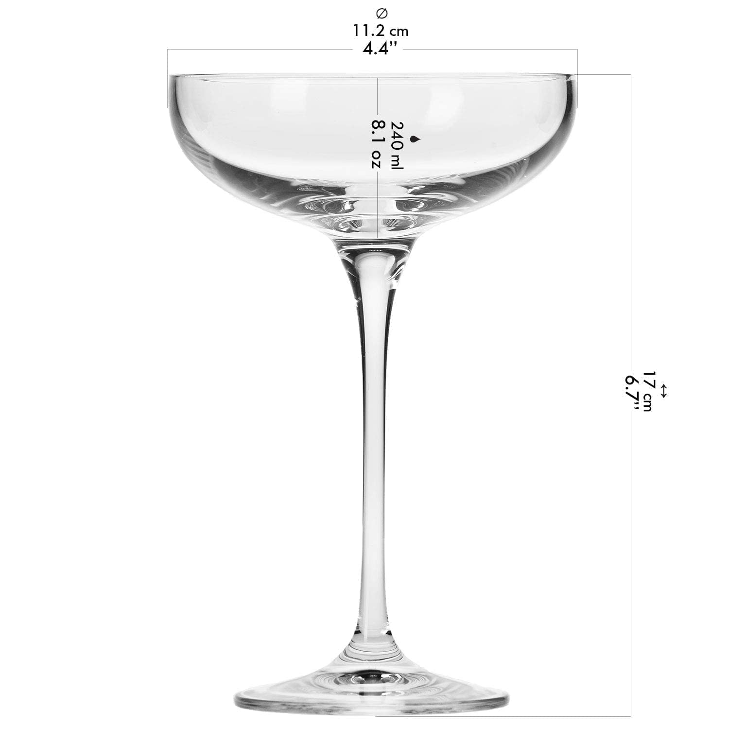 Premium Krosno Glassware Set - 6 Large White Wine Glasses (13.2 oz) & 6 Champagne Coupe Glasses (8.1 oz) | Elegant Drinkware for Home Bar, Wedding Reception & Dinner Party | Dishwasher Safe Crystal Clear Glass Cups