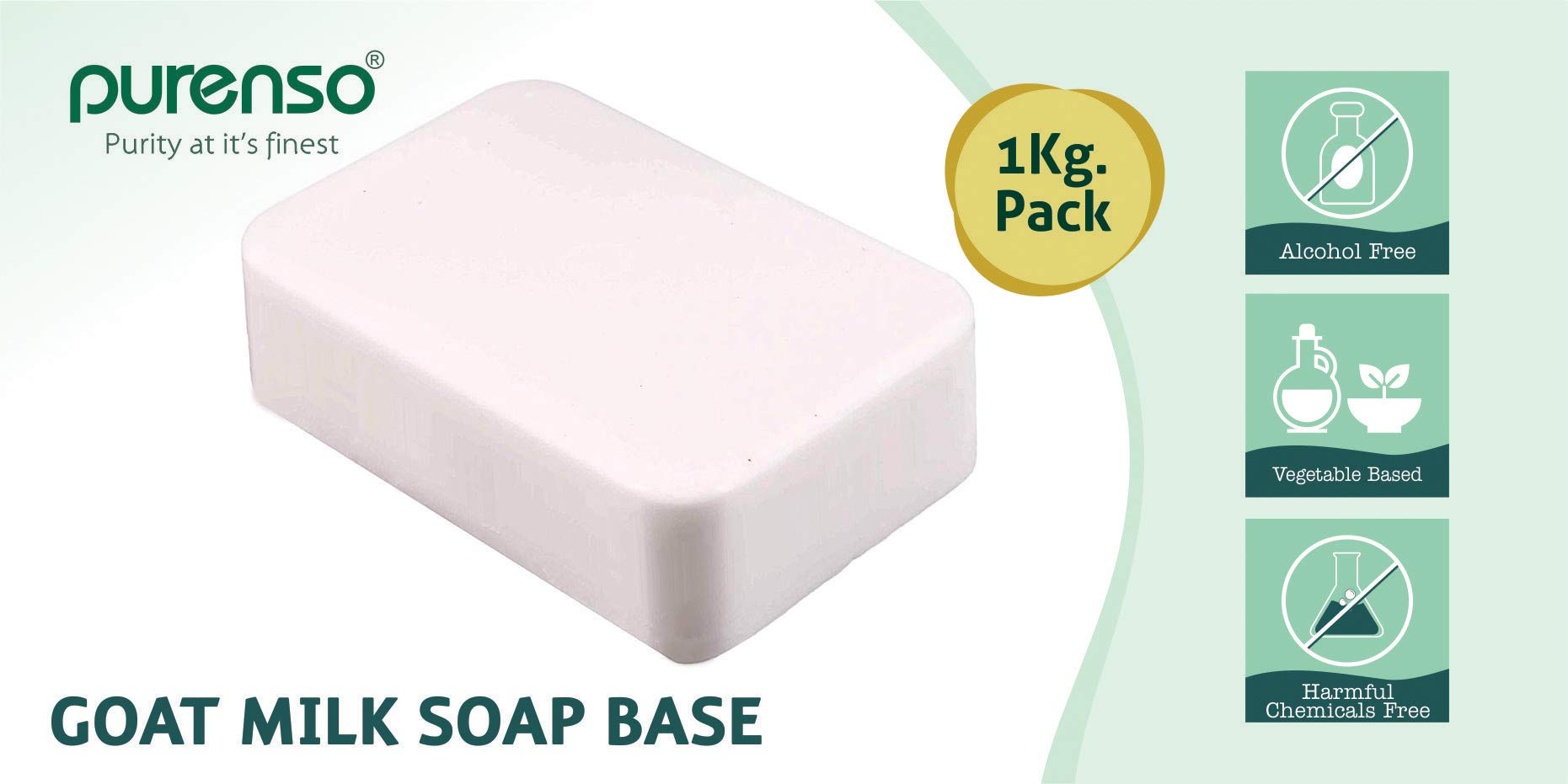 Purenso Select - Glycerine Goat Milk Melt & Pour Soap Base, 1Kg - Natural DIY Soap Making Supplies for Handmade Bath & Body Care - Perfect for Crafters, Homemade Gifts & Spa Treatments
