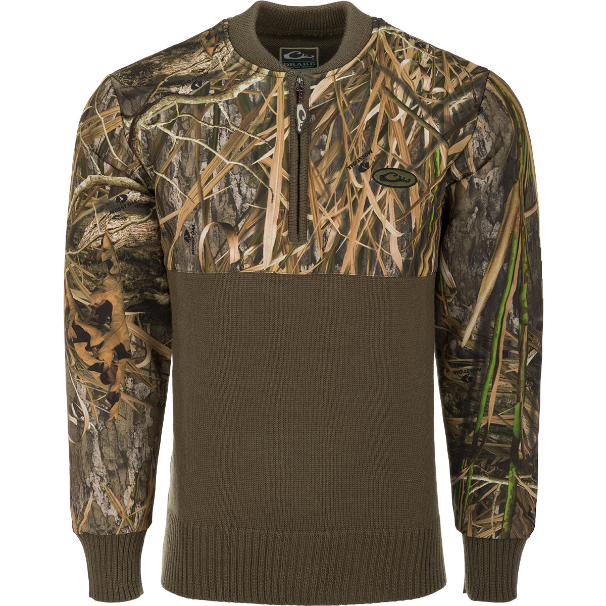 Camo 1/4 Zip Under Wader Sweater for Men - Warm Fleece Lined Pullover for Hunting & Fishing - Water Resistant Outdoor Performance Top for Cold Weather Activities