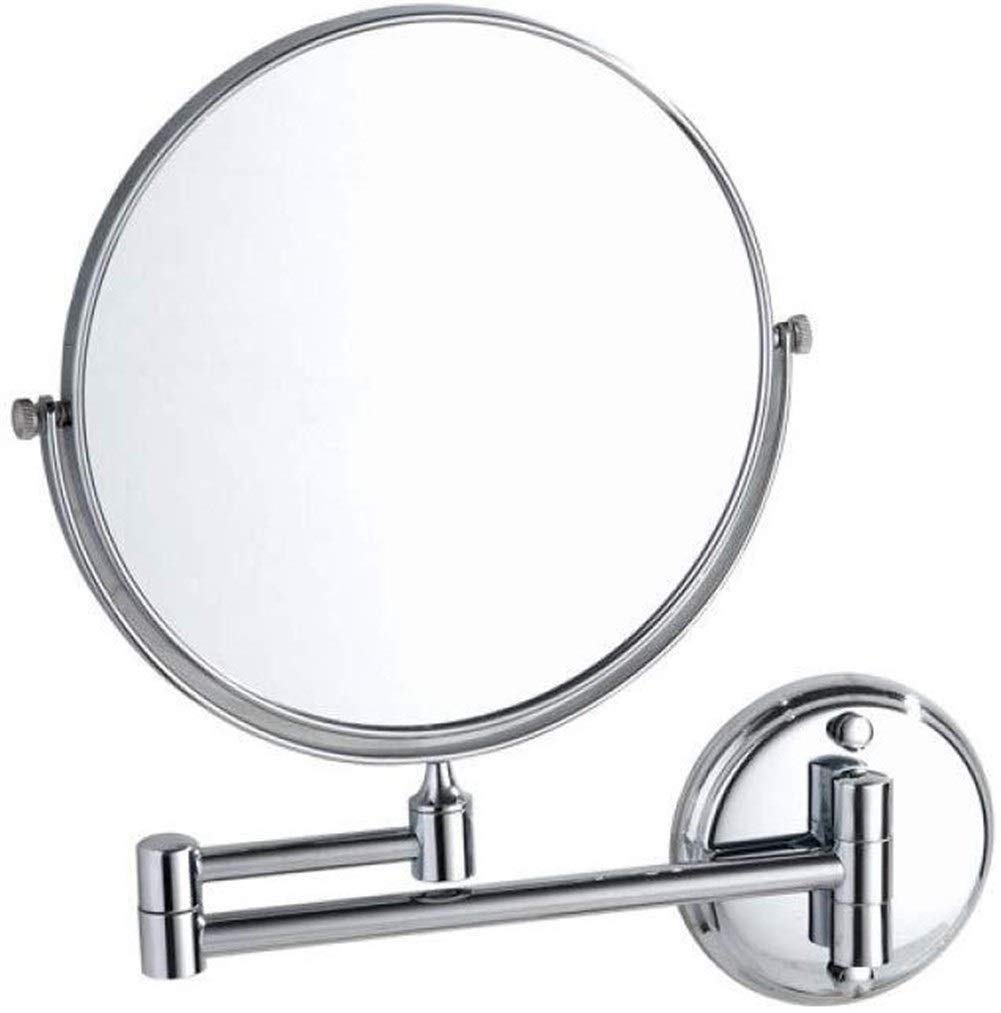 8-inch Modern Fashion High-Definition Wall-Mounted Makeup Mirror - Telescopic Folding Double-Sided 3X Magnifying Bronze Beauty Mirror for Women | Perfect for Vanity, Bathroom & Dressing Room